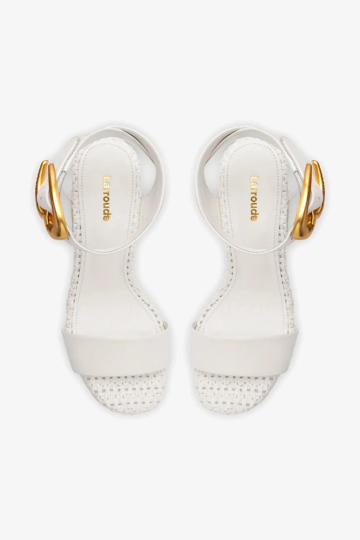 Dolly Verona Sandal In White Leather and White Raffia