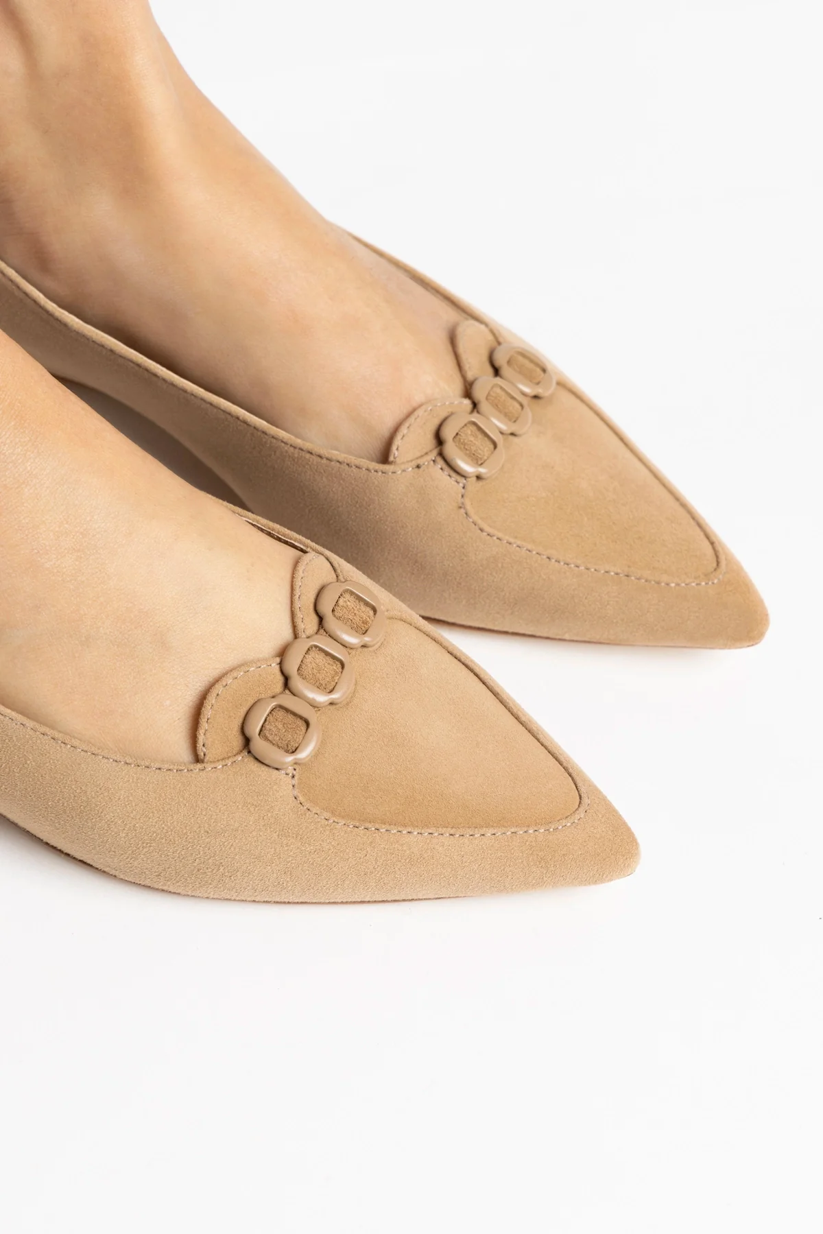Audrey Flat In Hazelnut Suede
