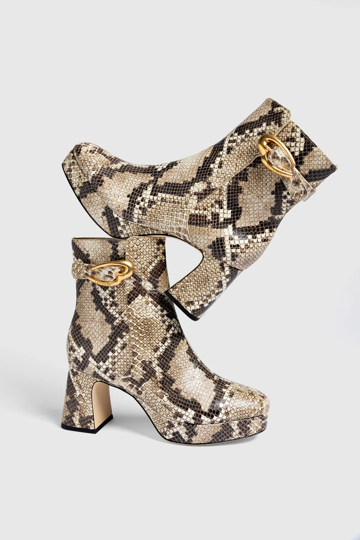 Dolly Verona Low Boot In Neutral Snake Leather