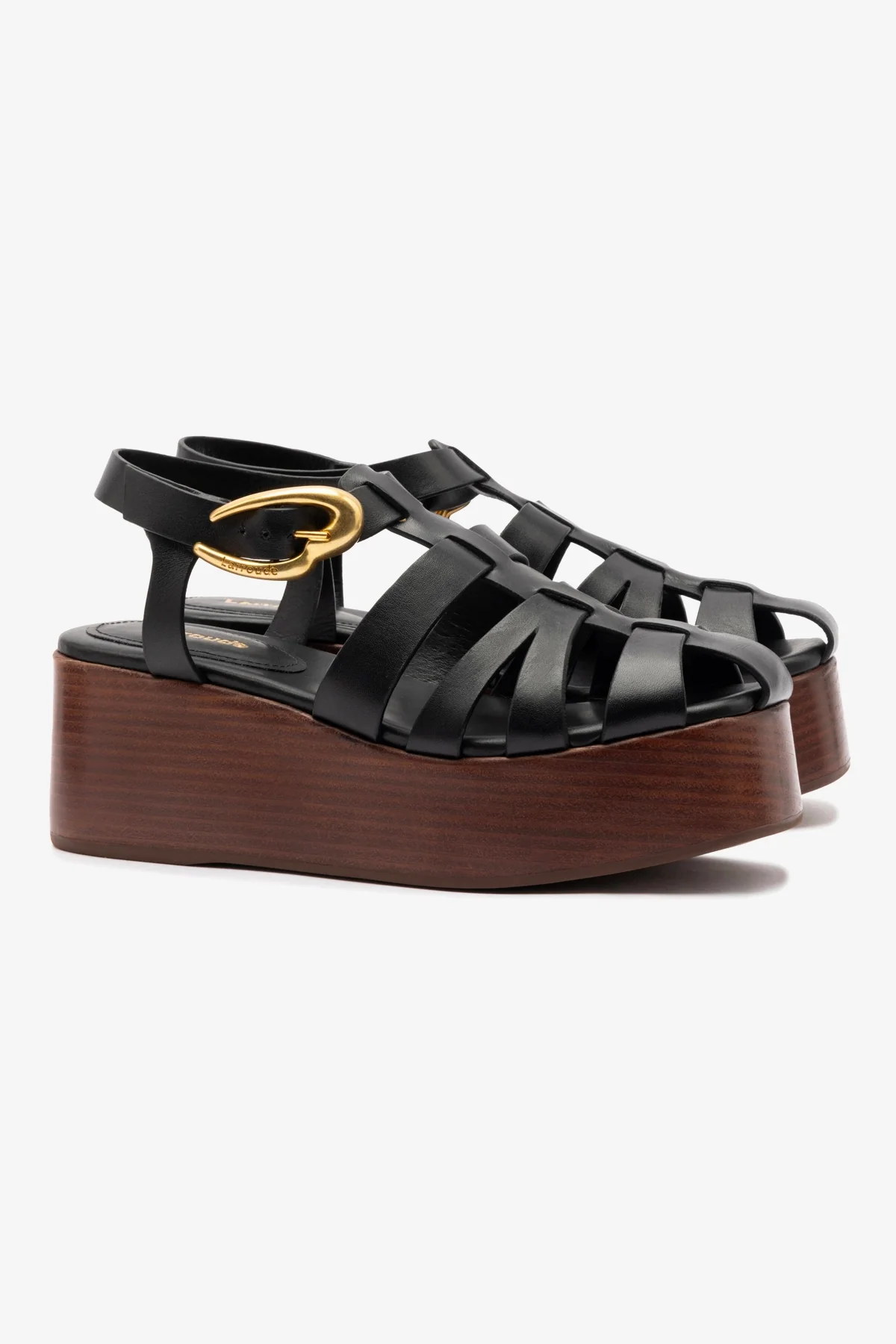 Stevie Verona Flatform Sandal In Black Leather