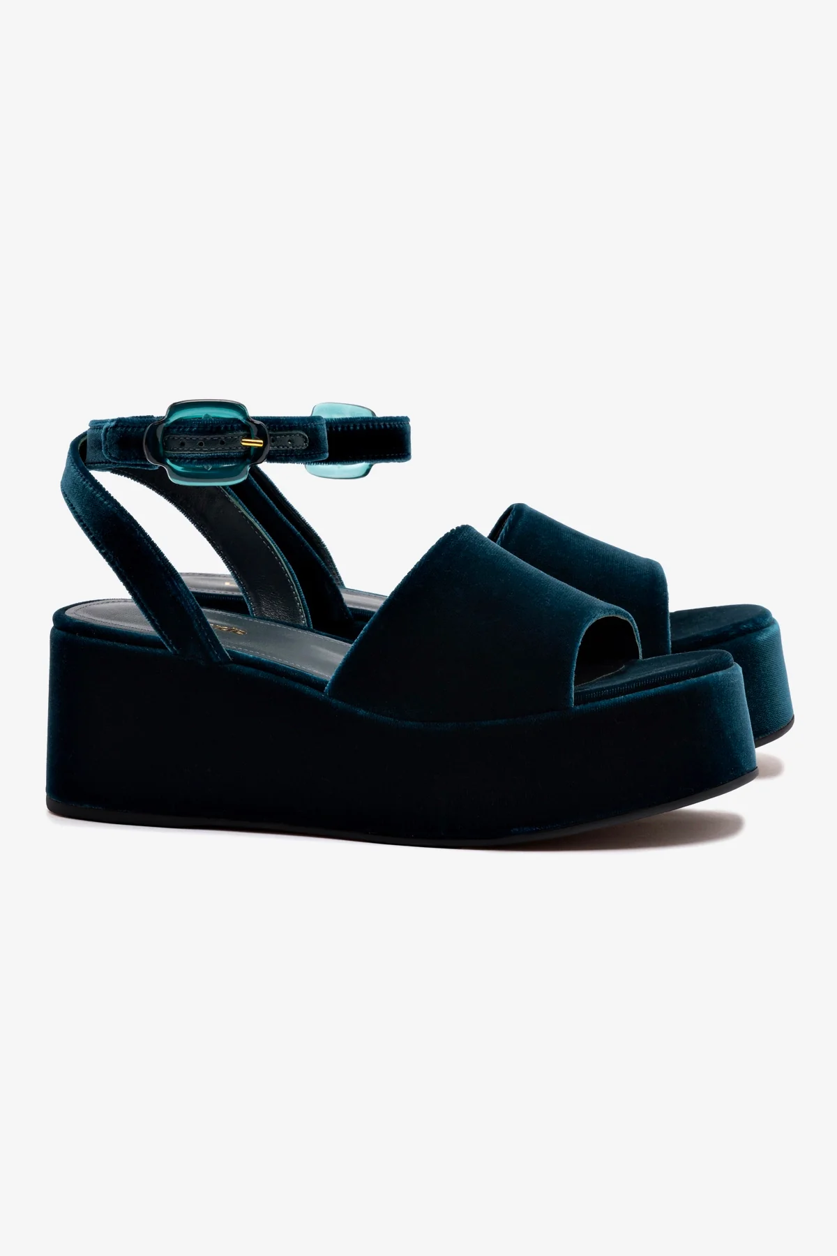 Charli Flatform Sandal In Deepsea Velvet