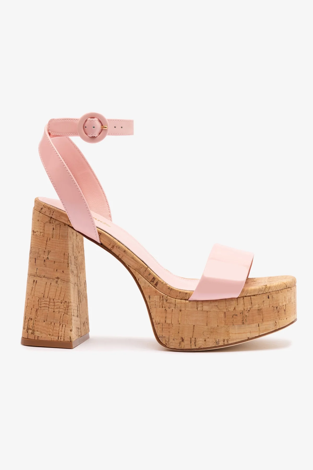 Dolly Sandal In Tulip Patent Leather and Natural Cork