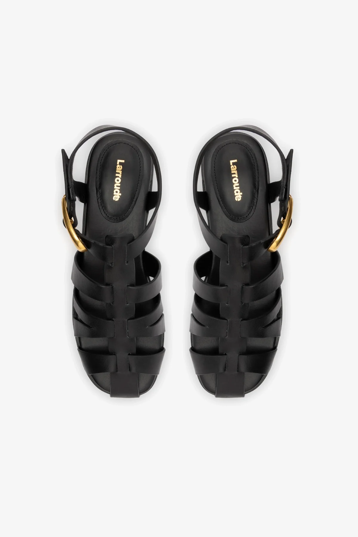 Stevie Flat Sandal In Black Leather