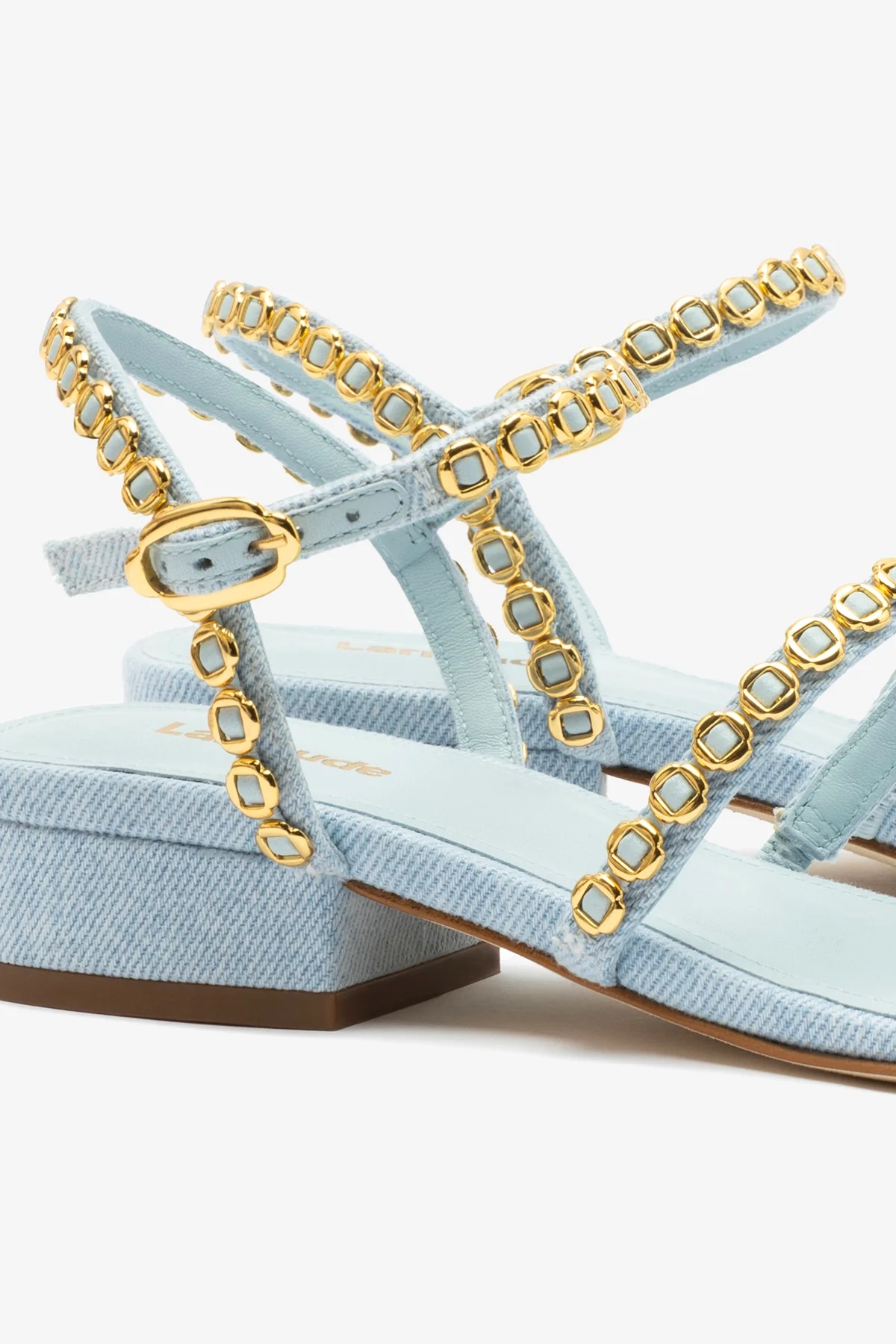 Milanina Flat Sandal In Maya Denim