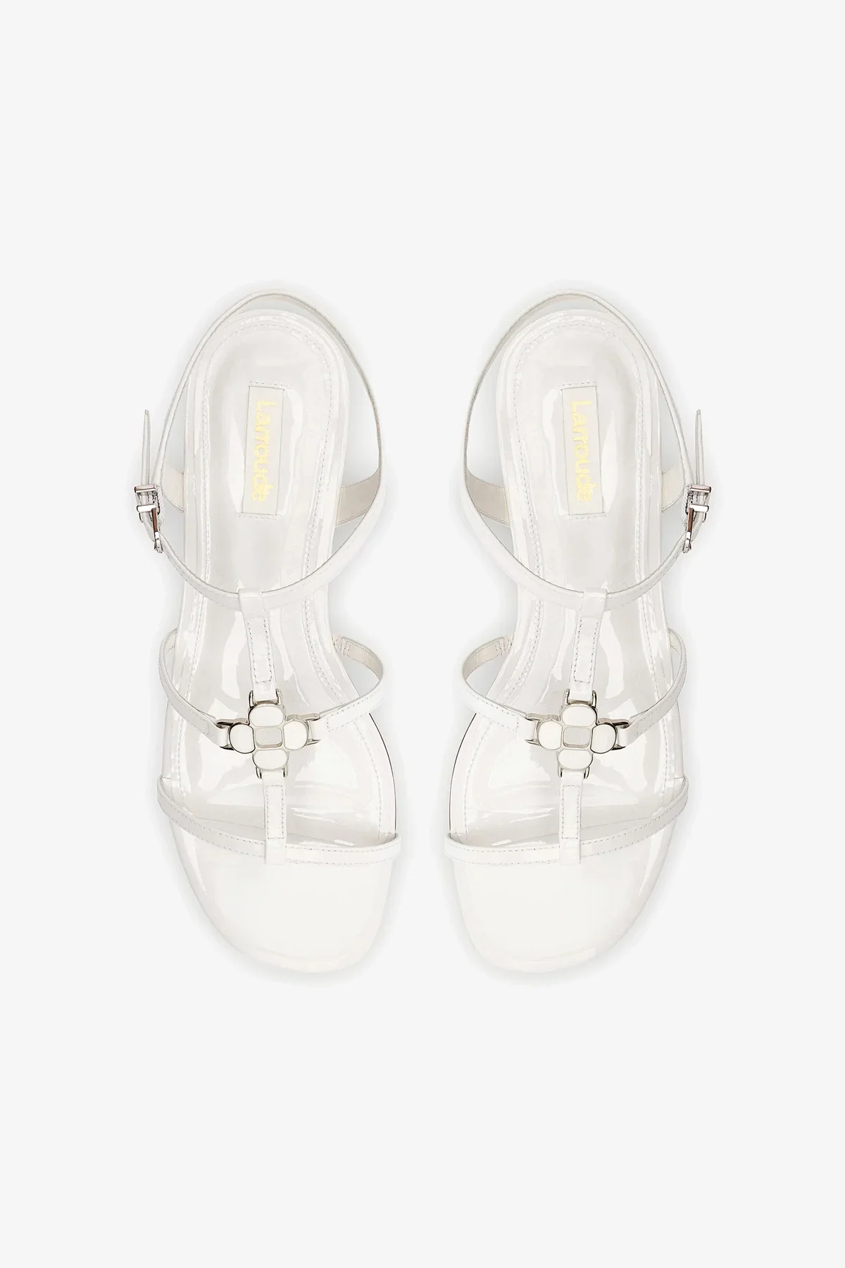 Hana Flat In White Patent Leather