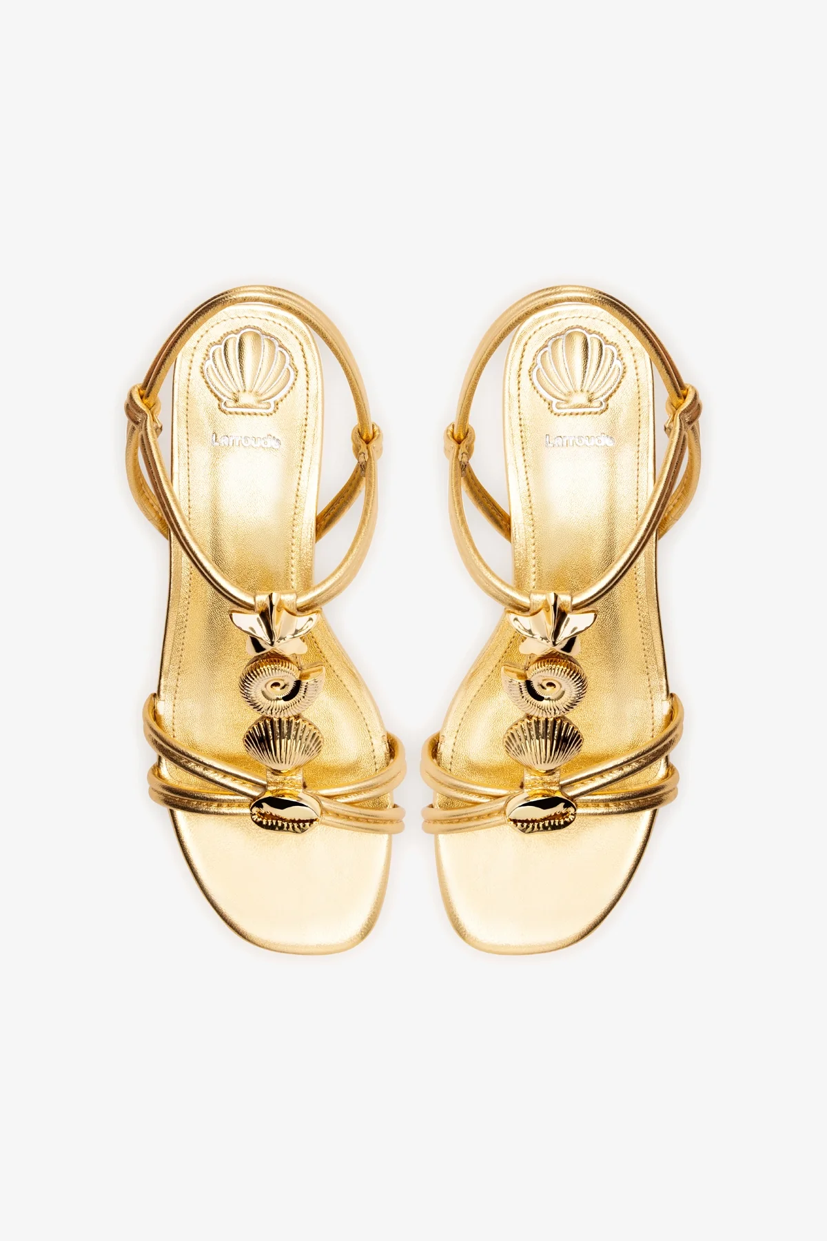 Shelly Flat Sandal In Gold Metallic Leather