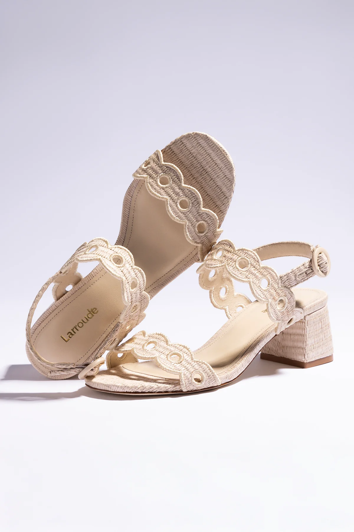 Florence Broderie Sandal In Natural Raffia
