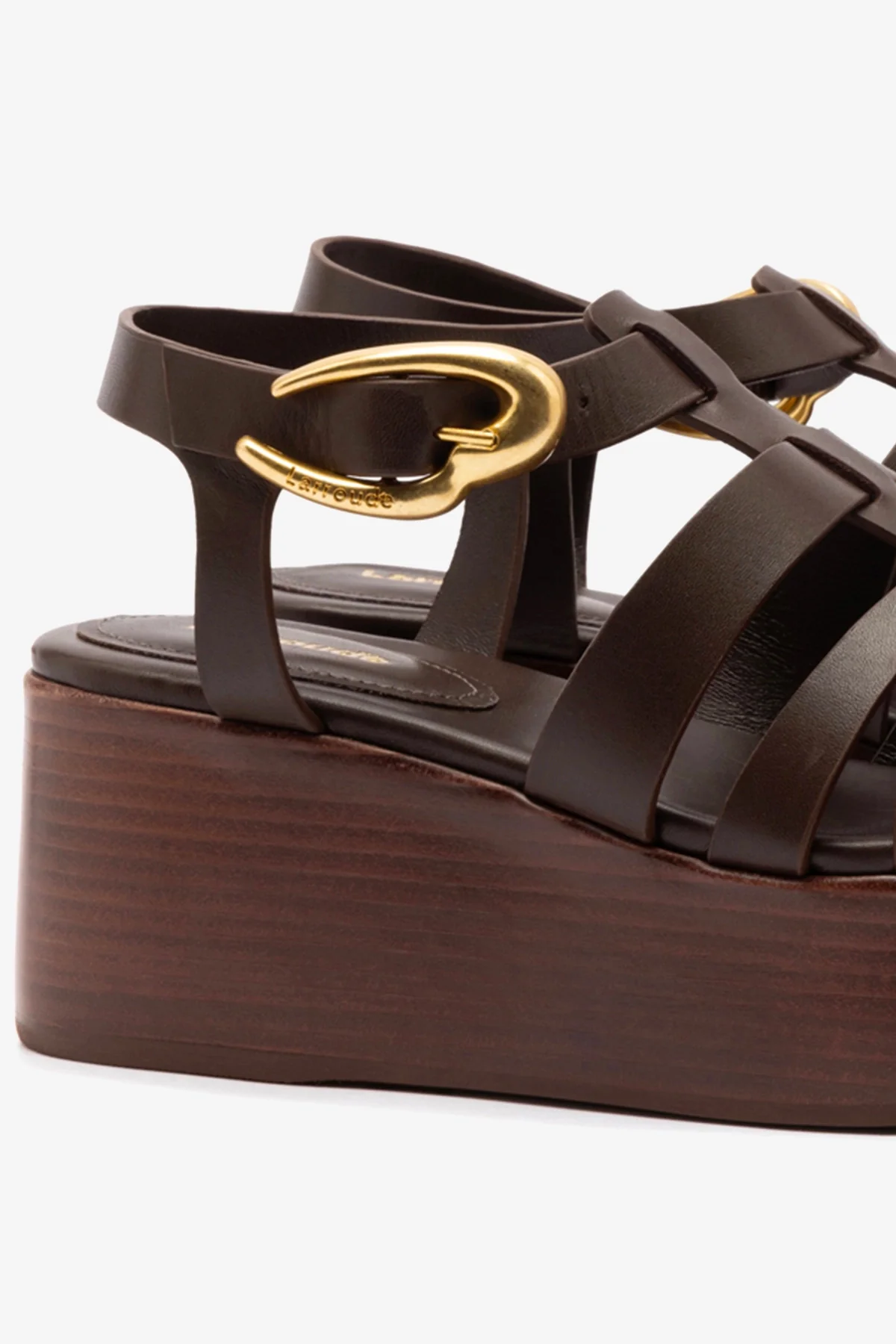 Stevie Verona Flatform Sandal In Brown Leather
