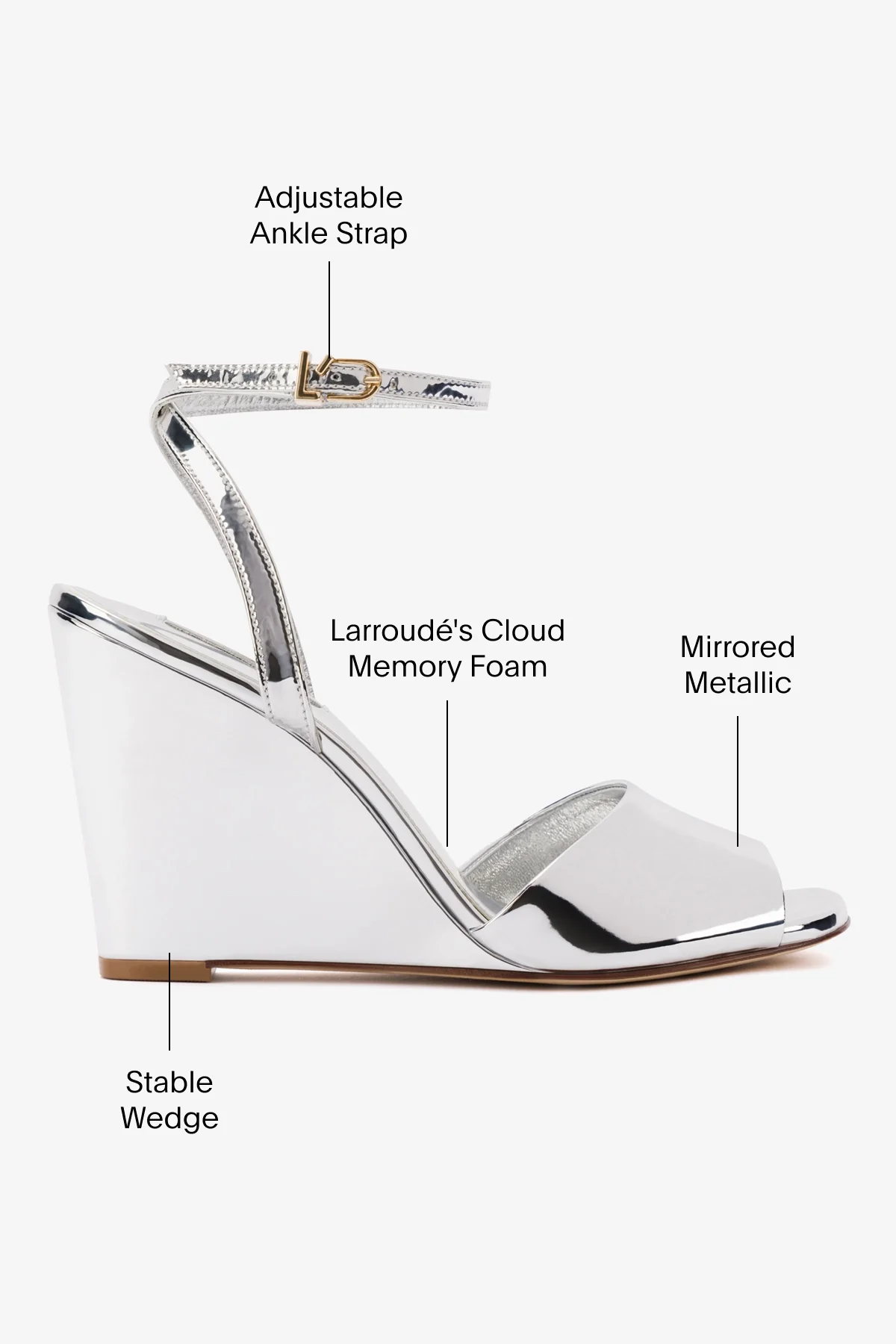 Yves Wedge In Silver Specchio