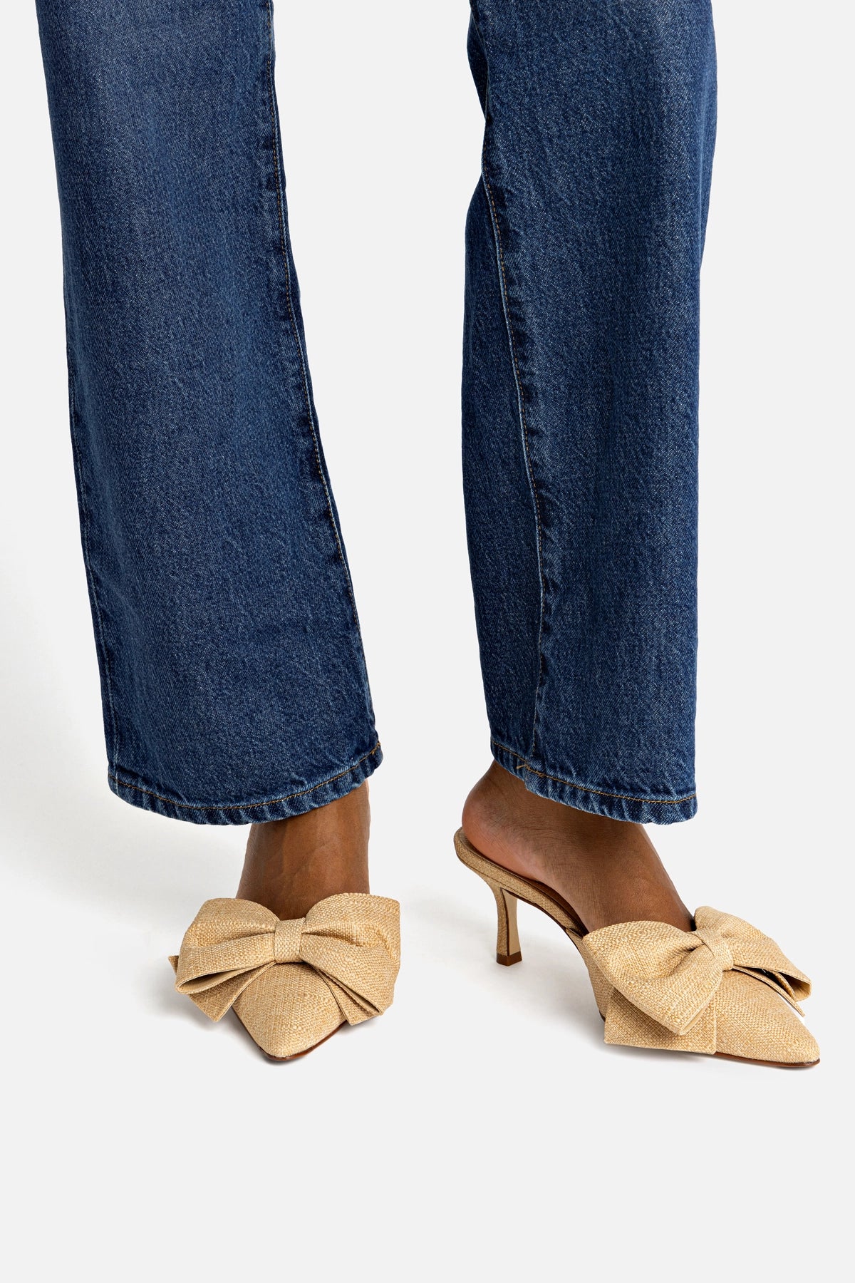 Mini Elle Pump In Beige Raffia