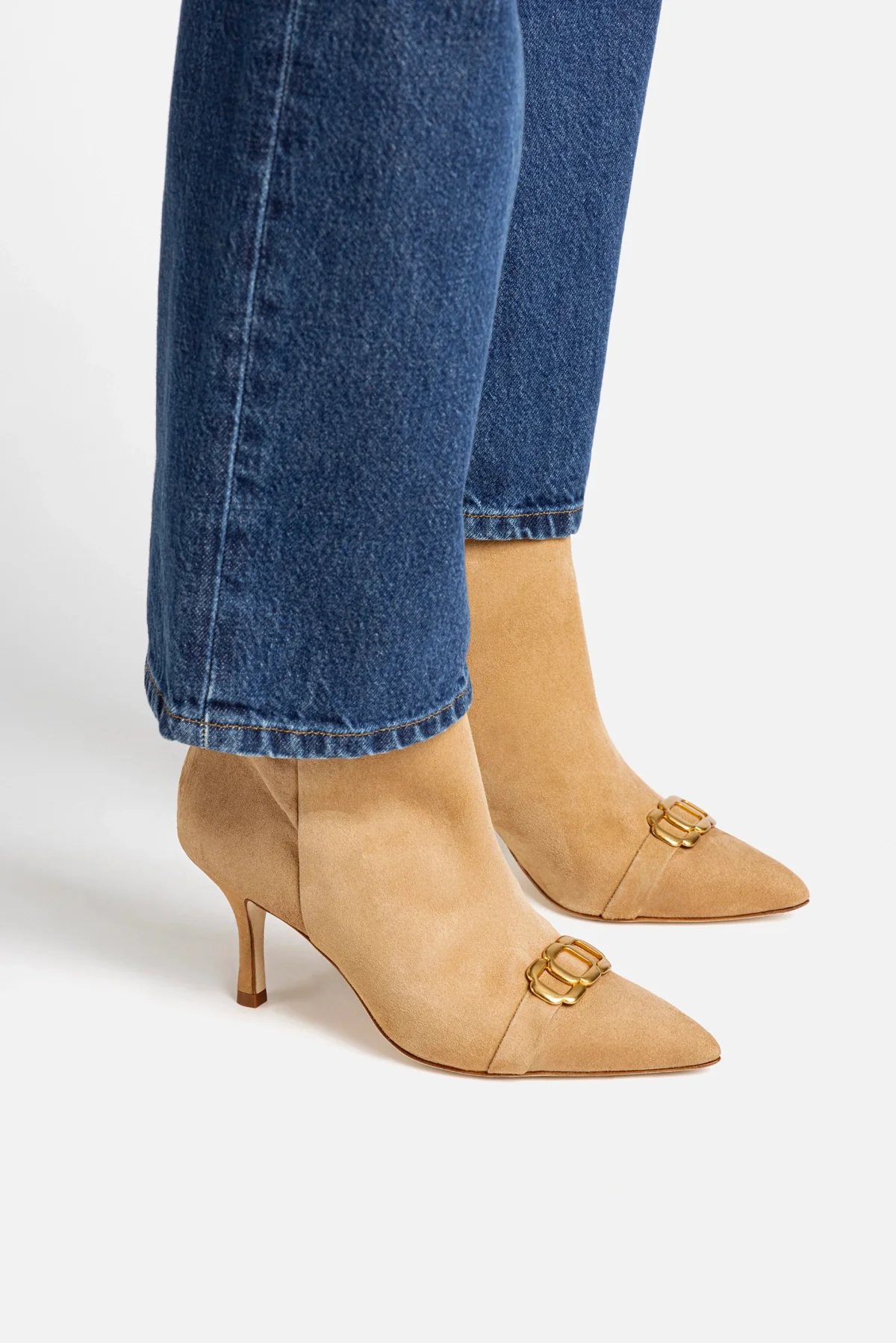 Mini Kate Boot In Peanut Suede and Daisy Accent
