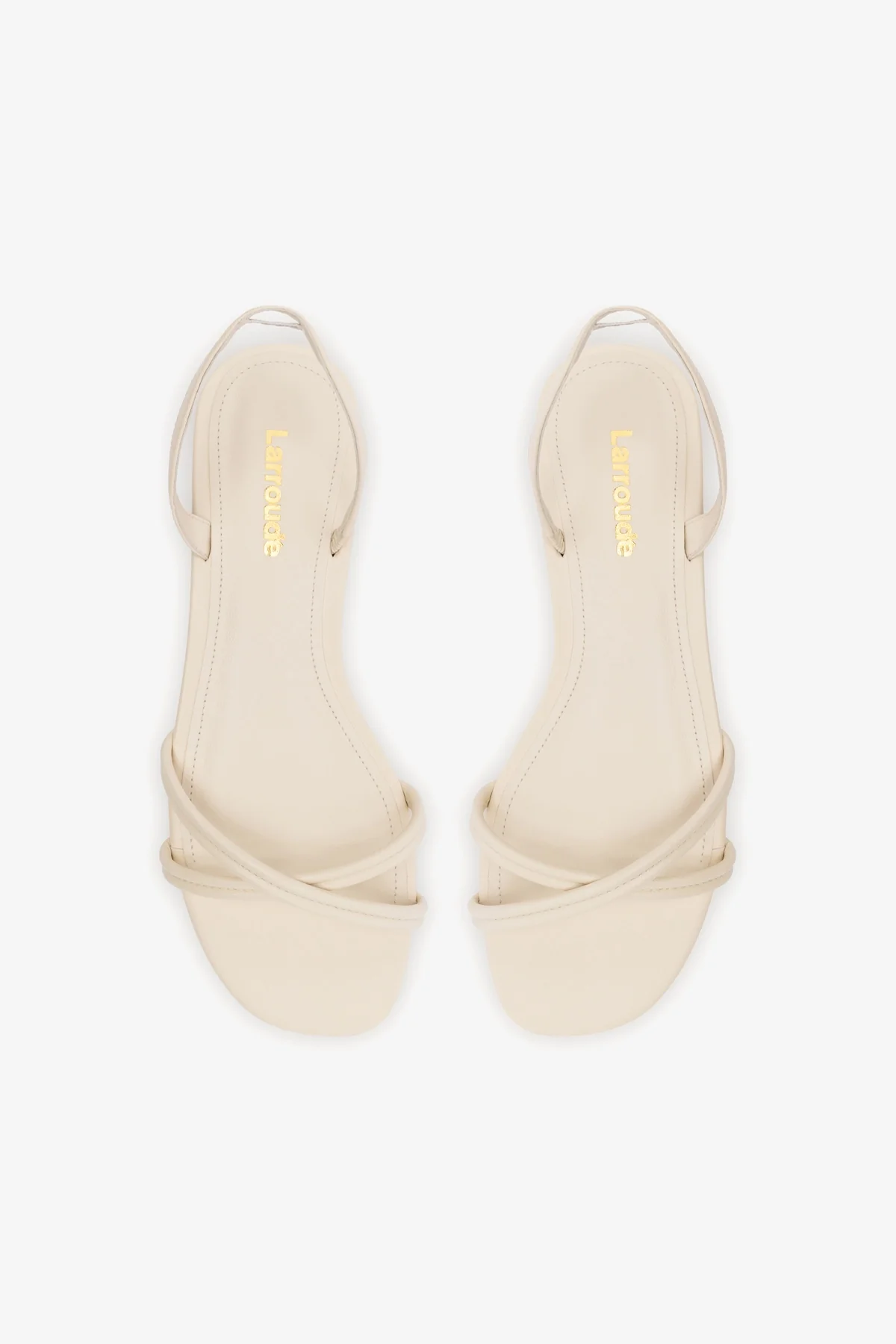 Annie Flat In Ivory Leather