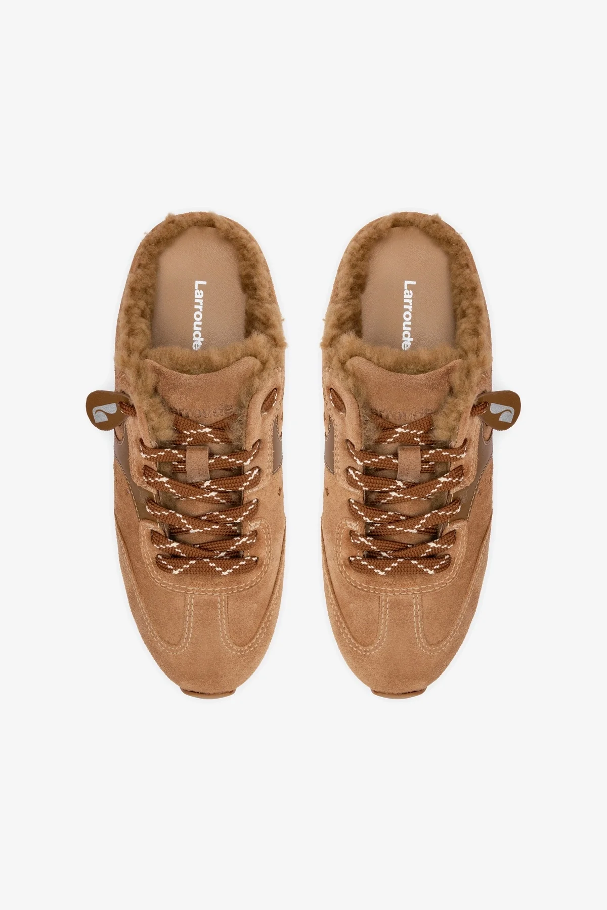 Stella Mule In Peanut Suede And Natural Shearling