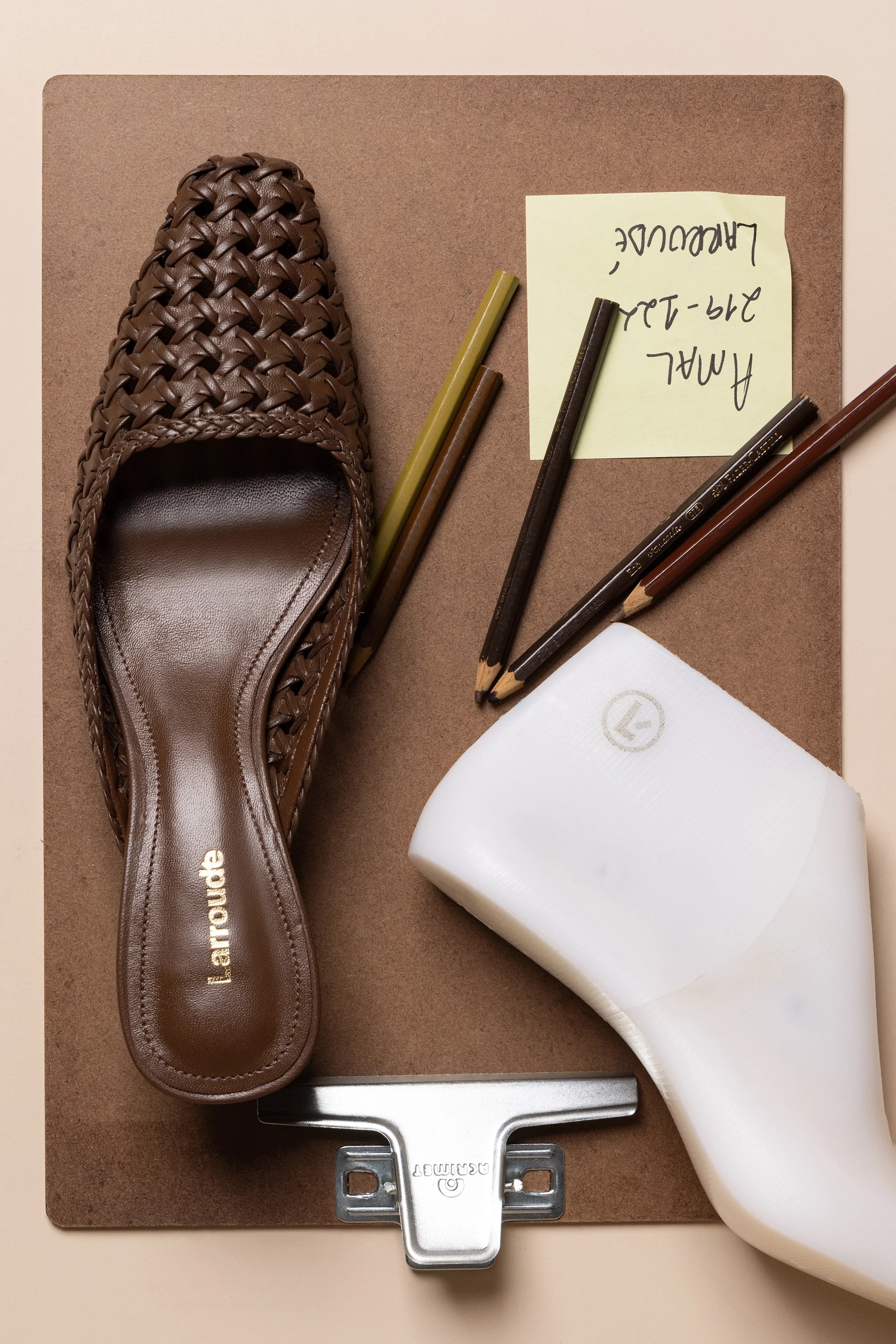 Amal Macrame Mule In Burnt Umber Leather