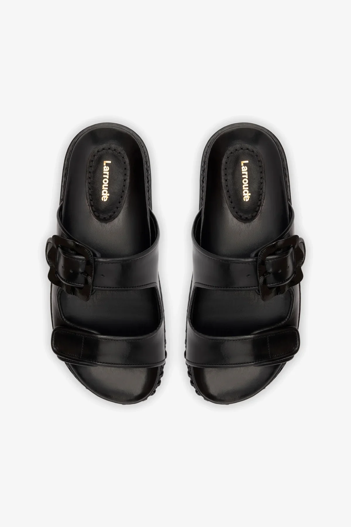 Maui Slide In Black Leather