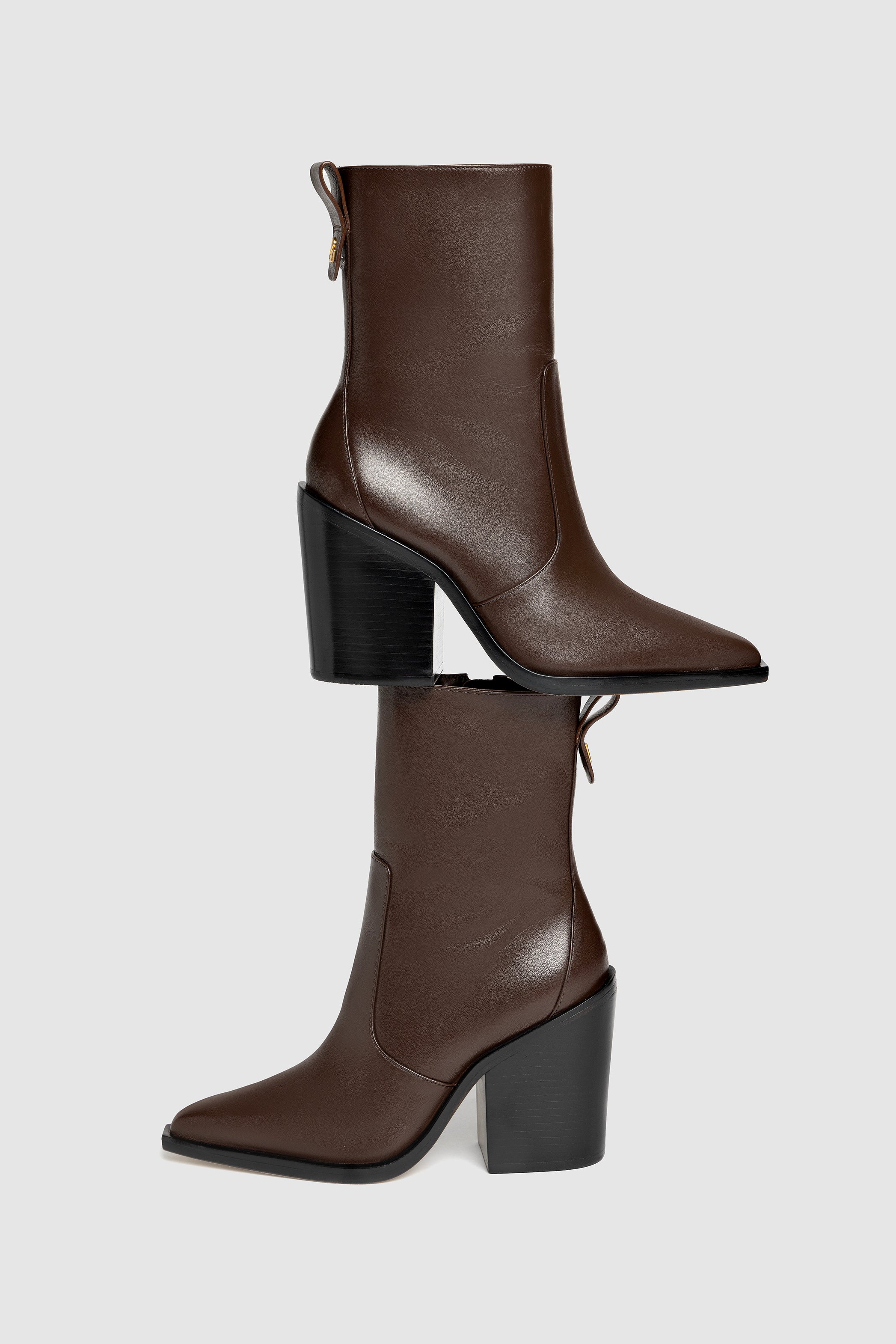 James Bootie In Brown Leather