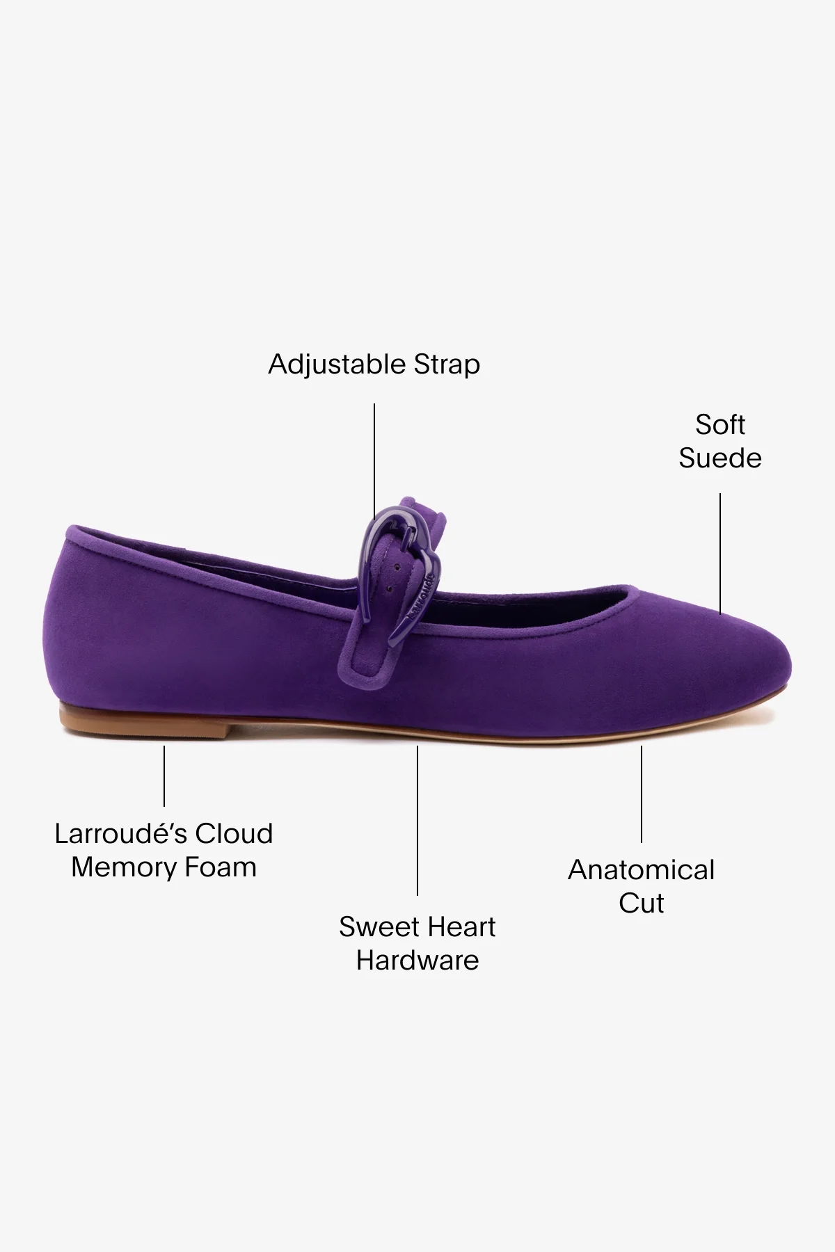 Verona Ballet Flat In Eggplant Suede