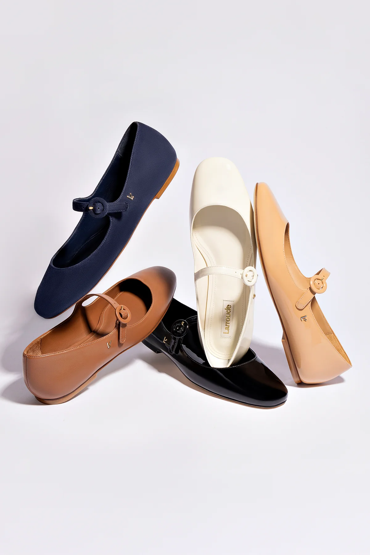 Blair Ballet Flat In Ivory Patent Leather