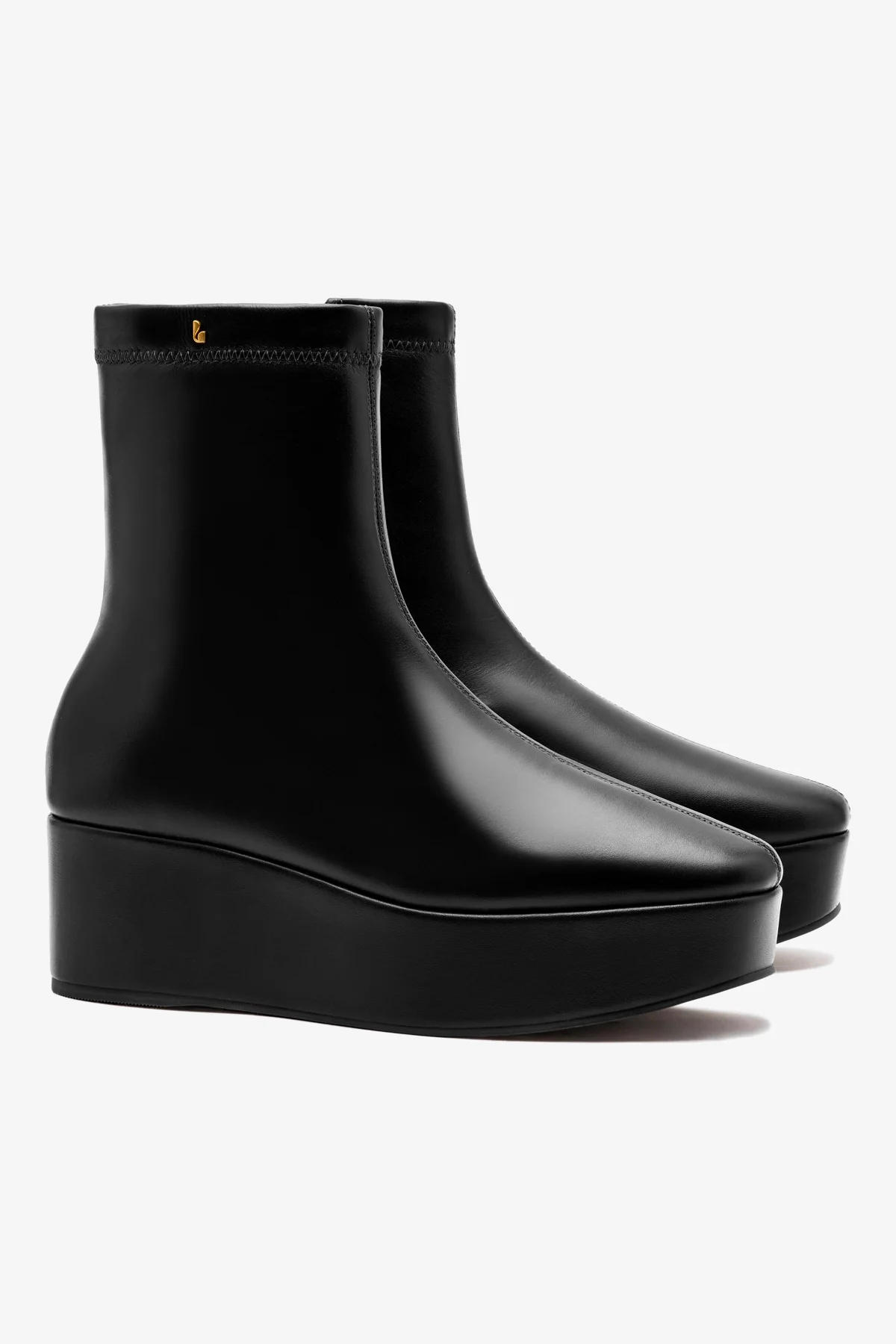 Dani Flatform Boot In Black Leather