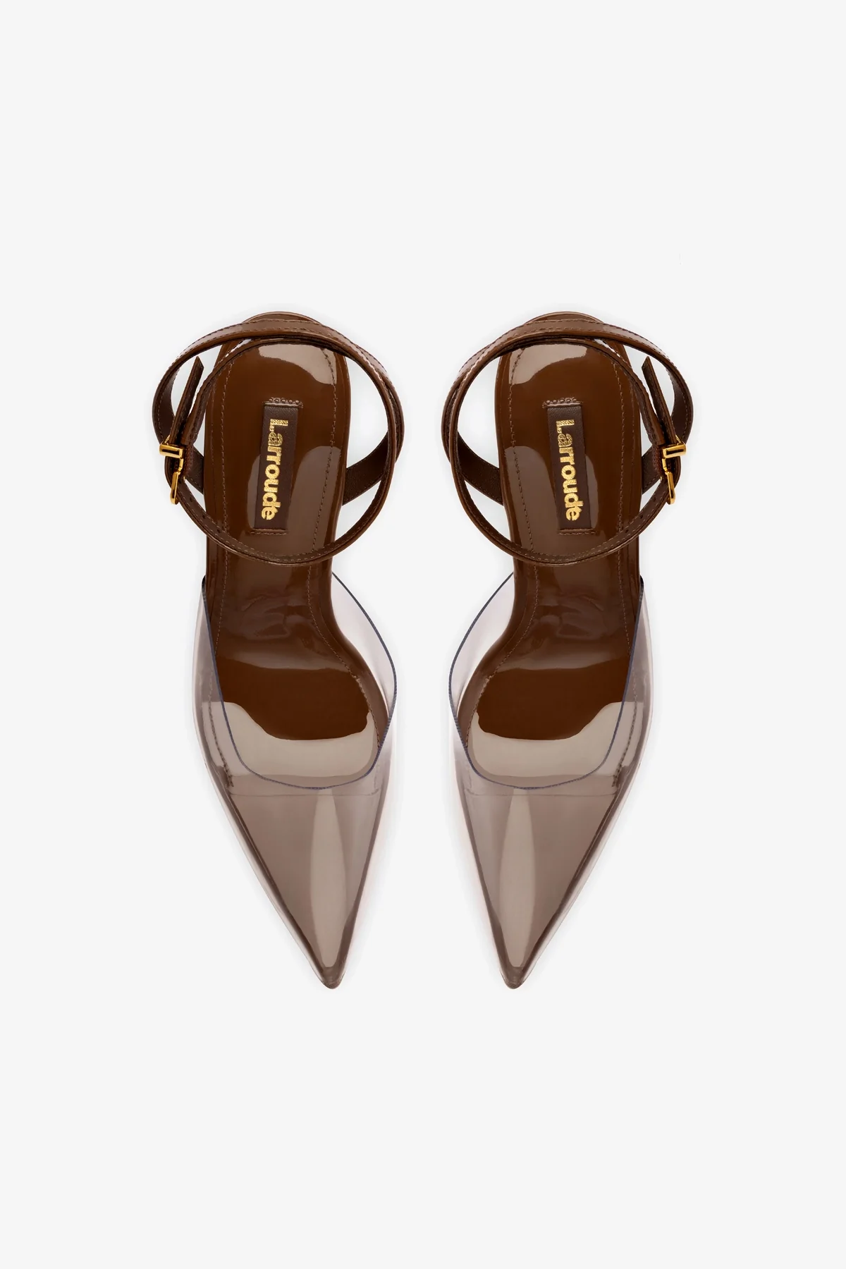 Kim Wedge Pump In Burnt Umber Leather and Vinyl