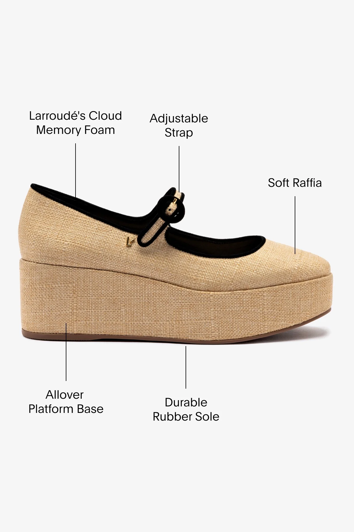 Blair Flatform In Beige Raffia