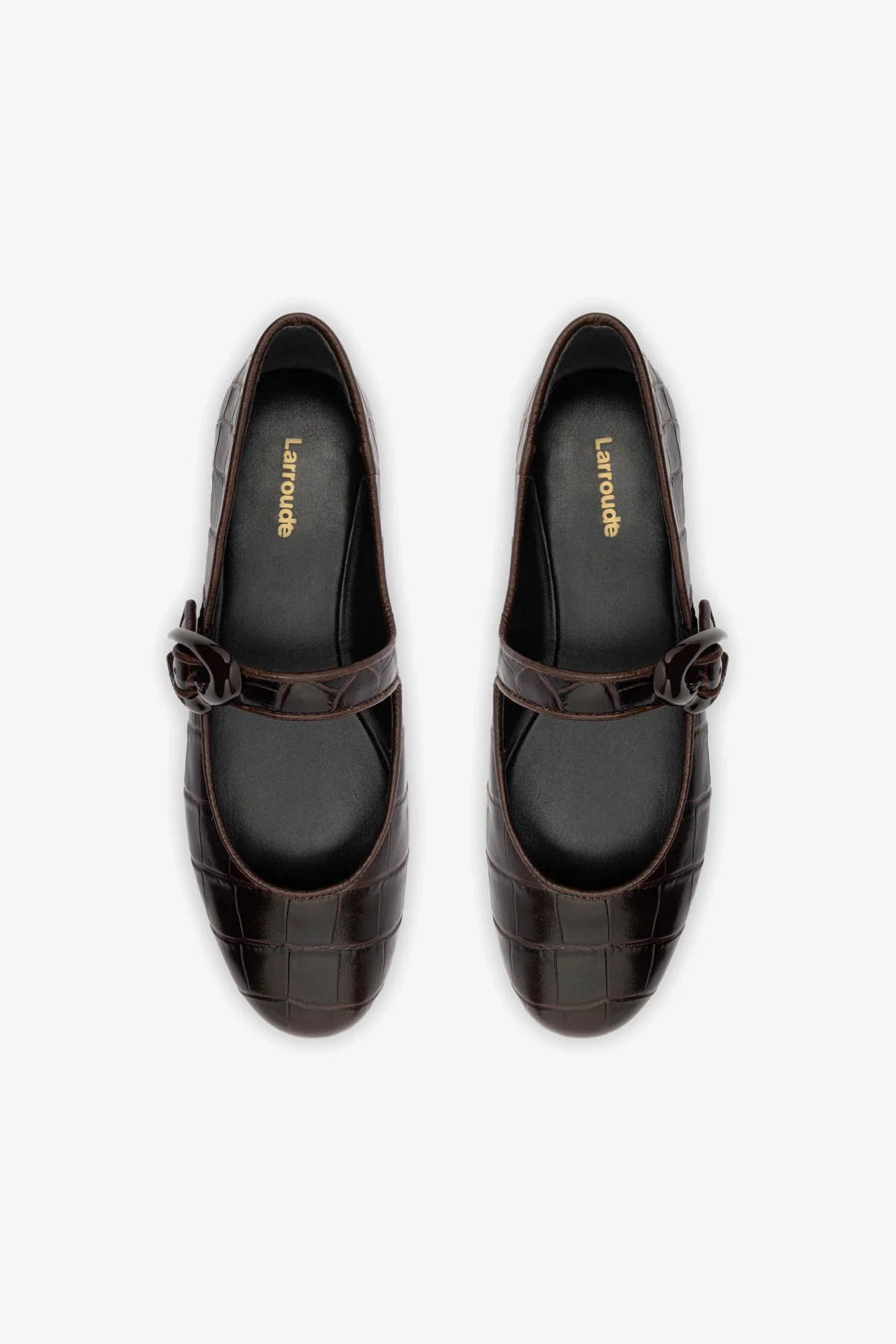 Verona Ballet Flat In Croco Brown Leather