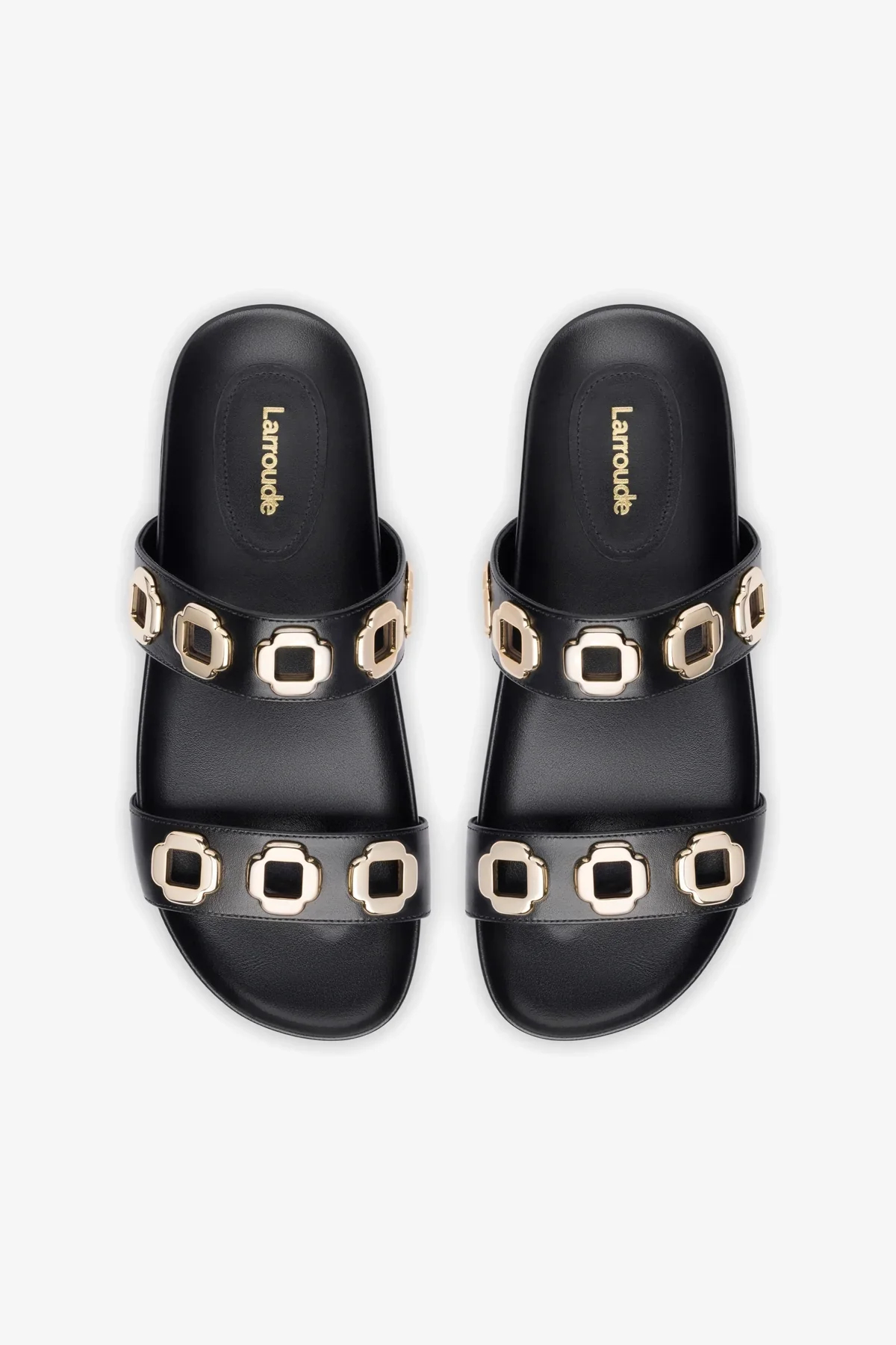 Milan Slide In Black Leather