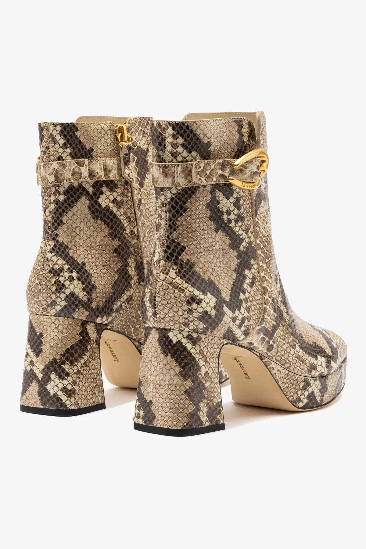 Dolly Verona Low Boot In Neutral Snake Leather