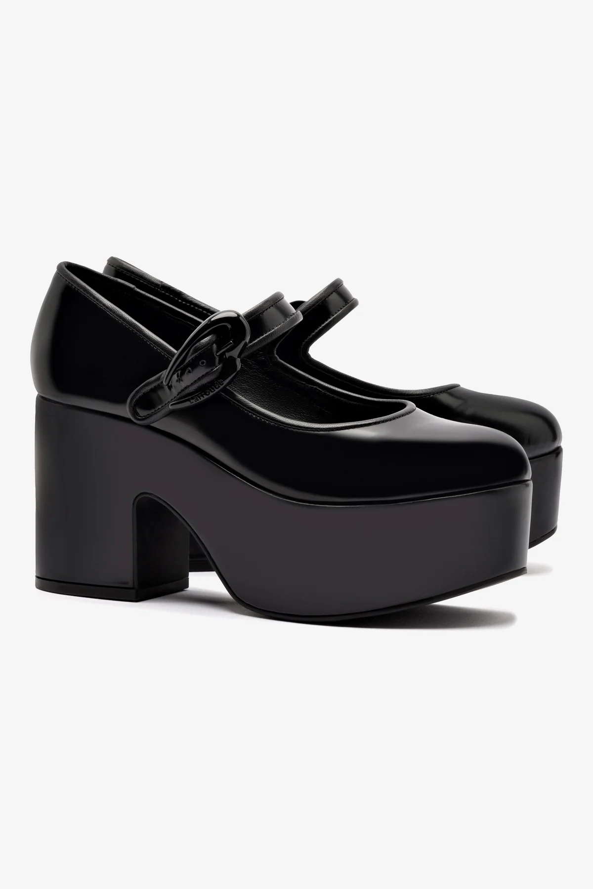 Verona Flatform In Black Box Leather
