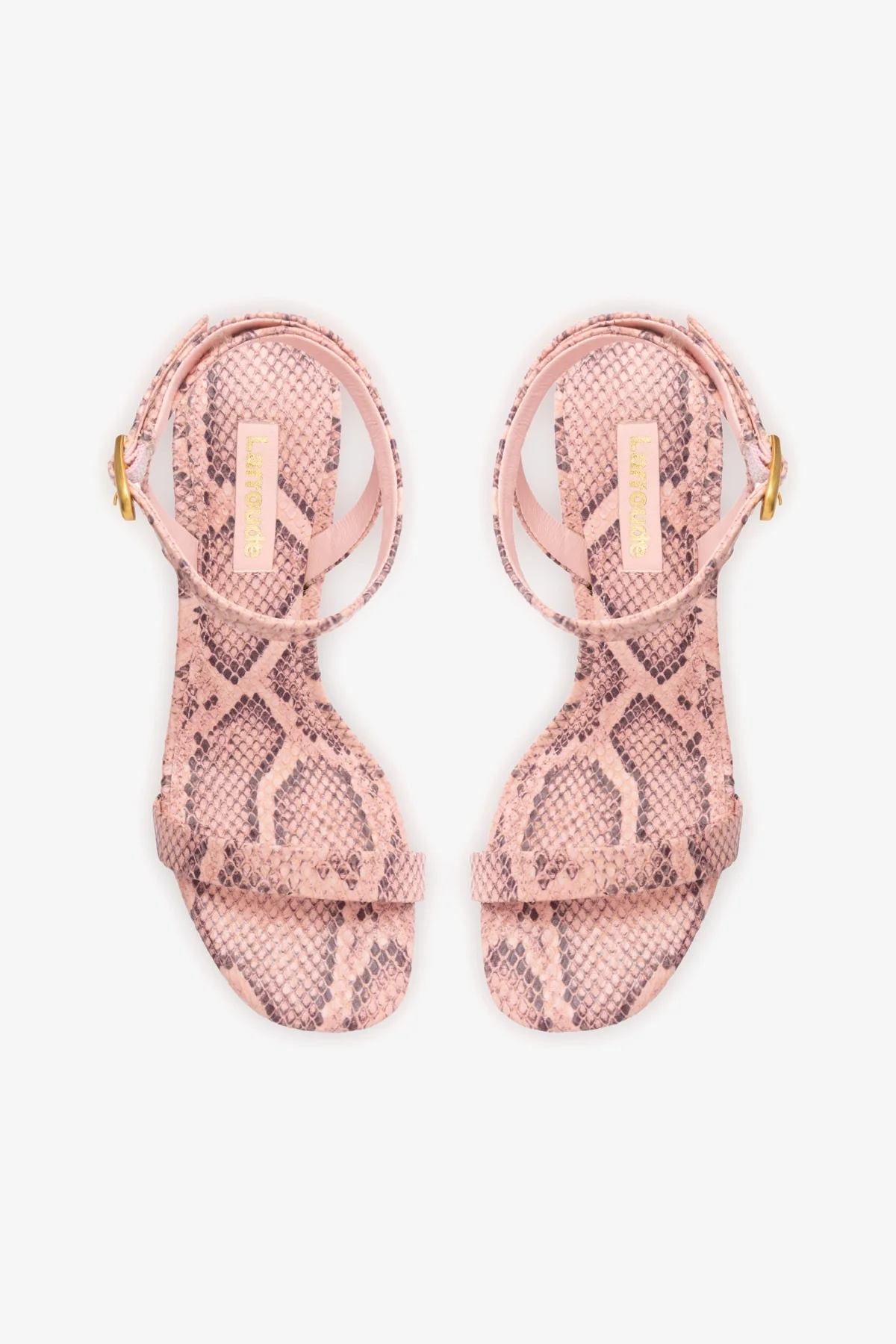Veronina Sandal In Tulip Python Embossed Leather