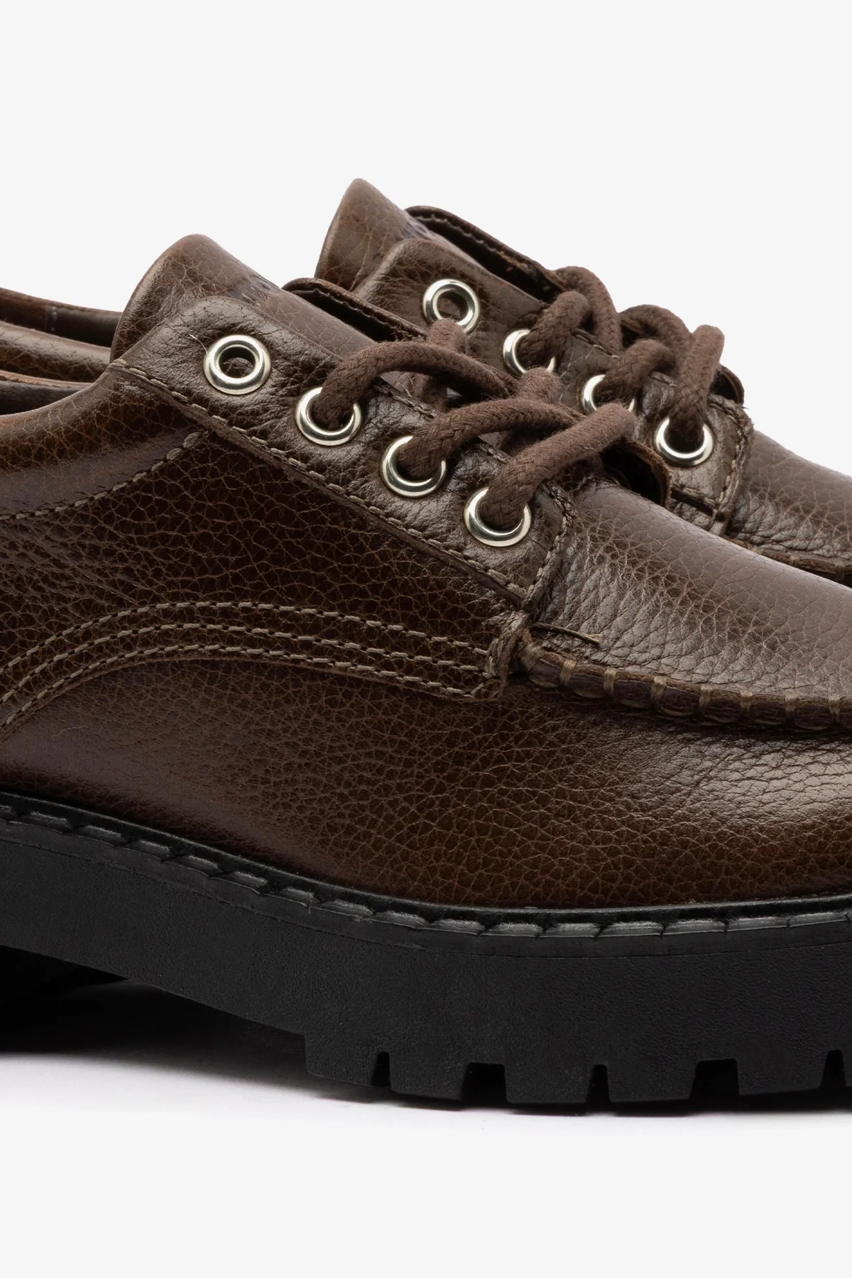 London Lace Up Loafer In Brown Leather