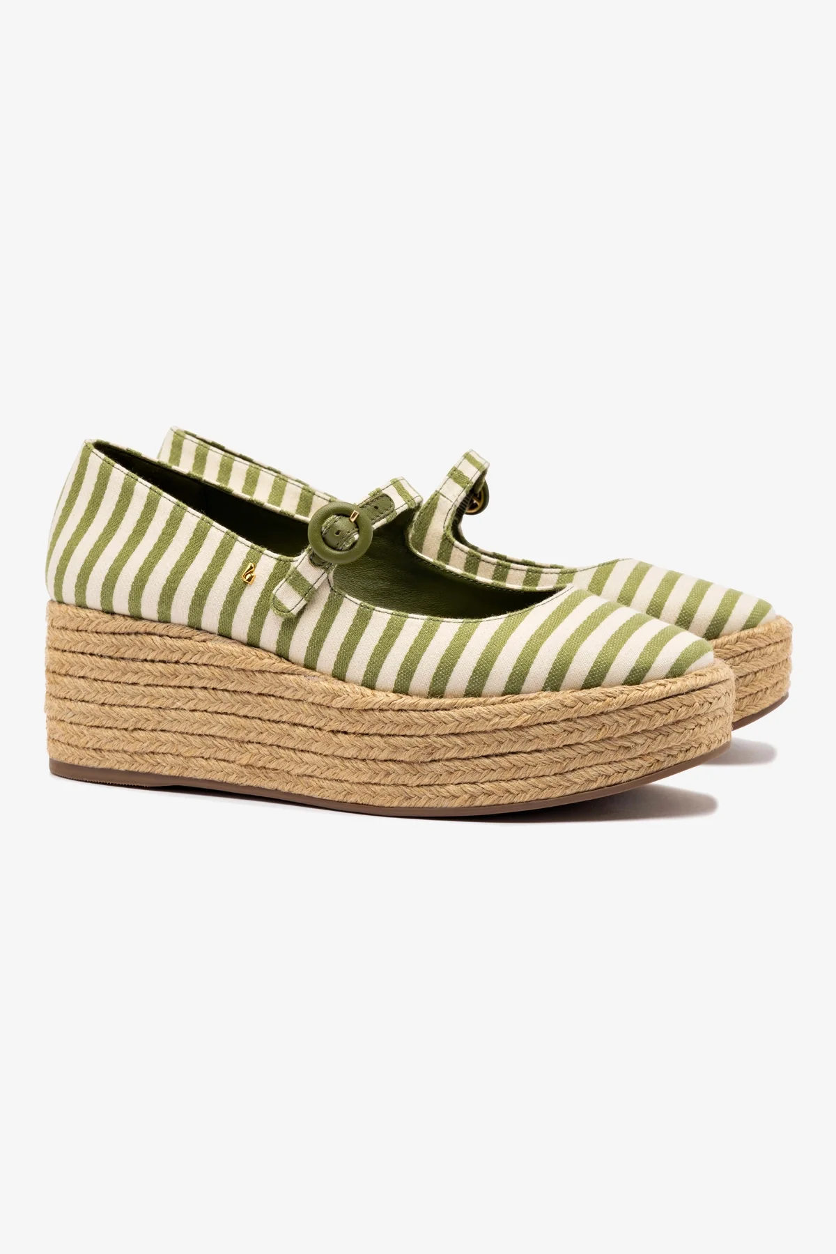 Blair Flatform In Seaweed Striped Fabric