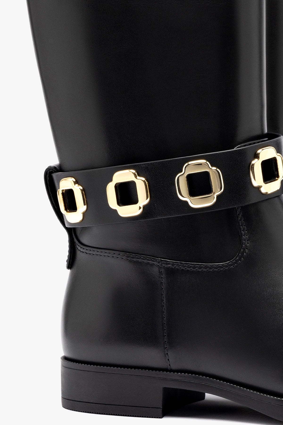 Milan Flat Bootie In Black Water Resistant Leather