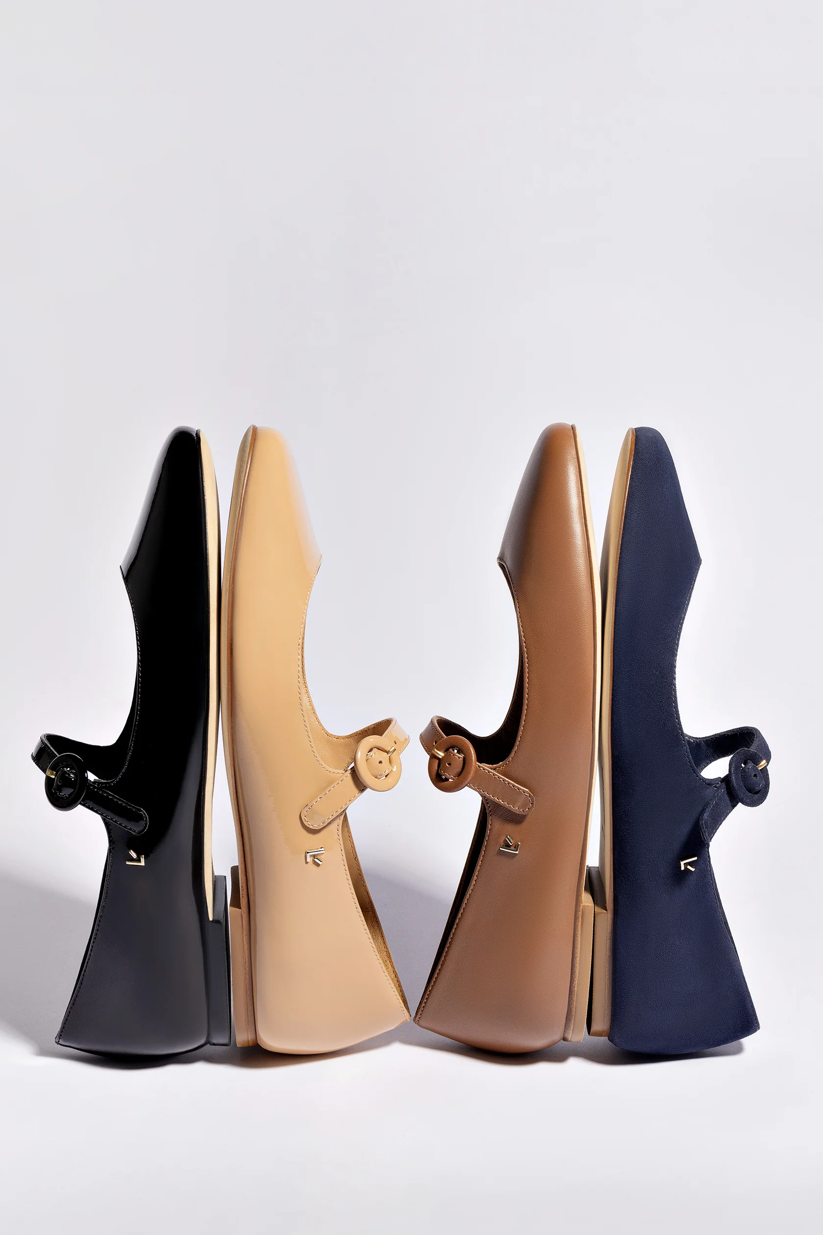 Blair Ballet Flat In Tan Patent Leather