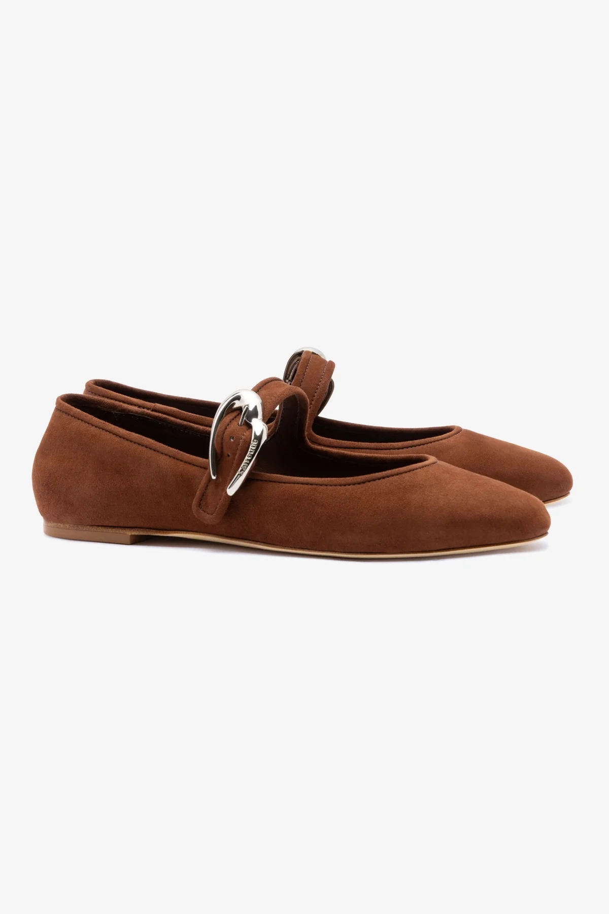Verona Ballet Flat In Burnt Umber Suede