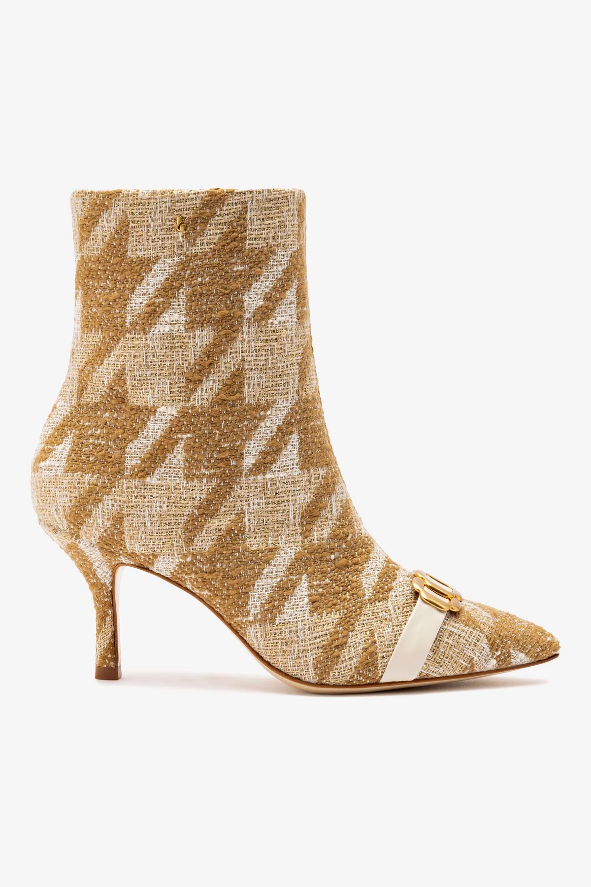 Mini Kate Boot In Latte Houndstooth Fabric