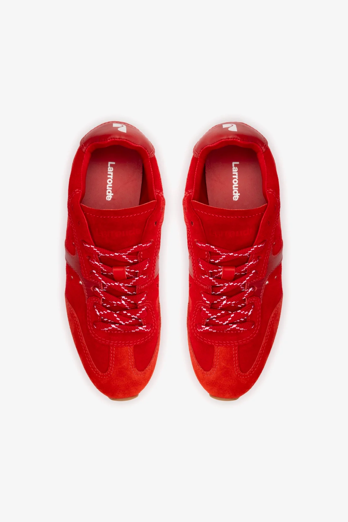 Stella Sneaker In Scarlet Suede and Blood Red Leather