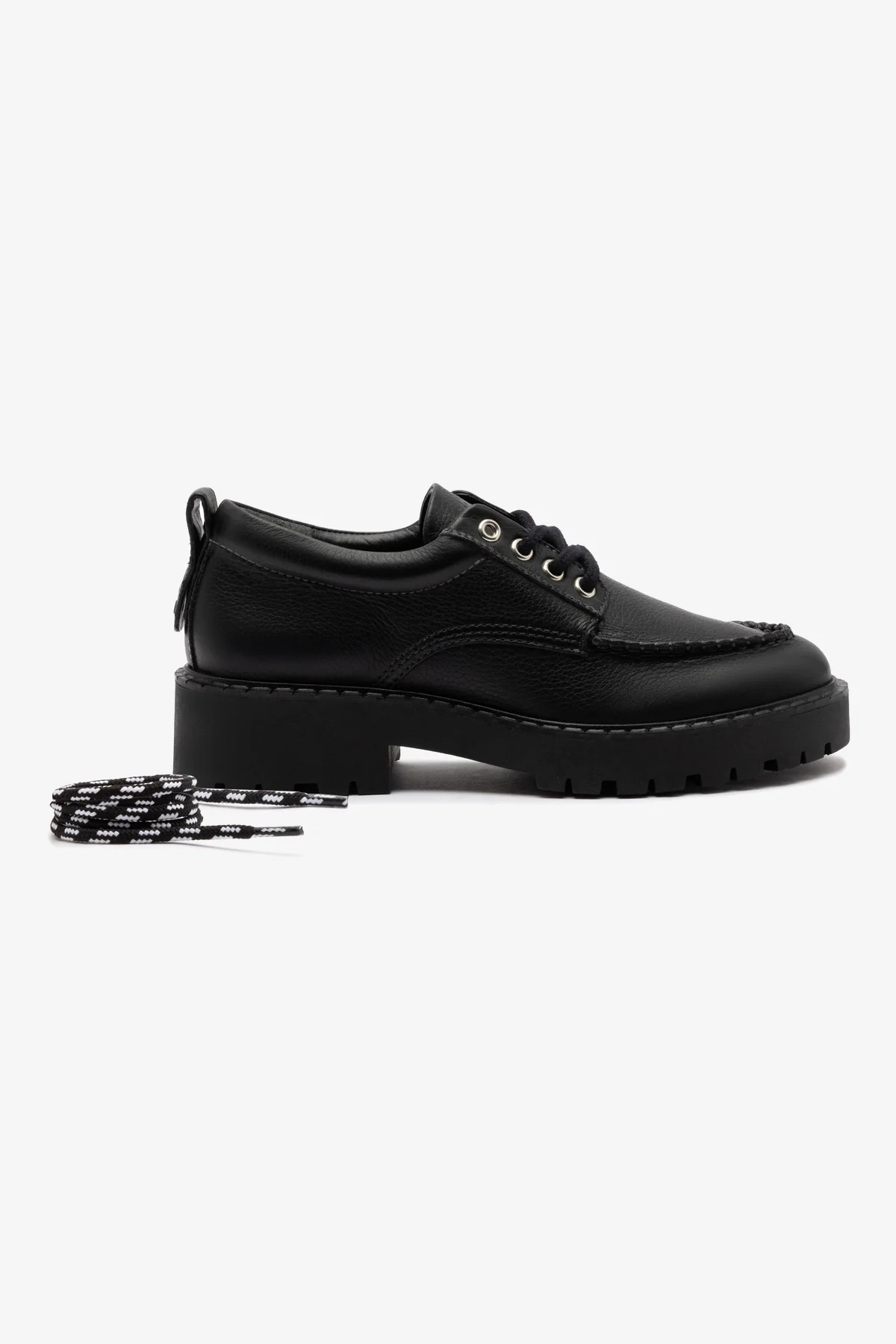 London Lace Up Loafer In Black Leather