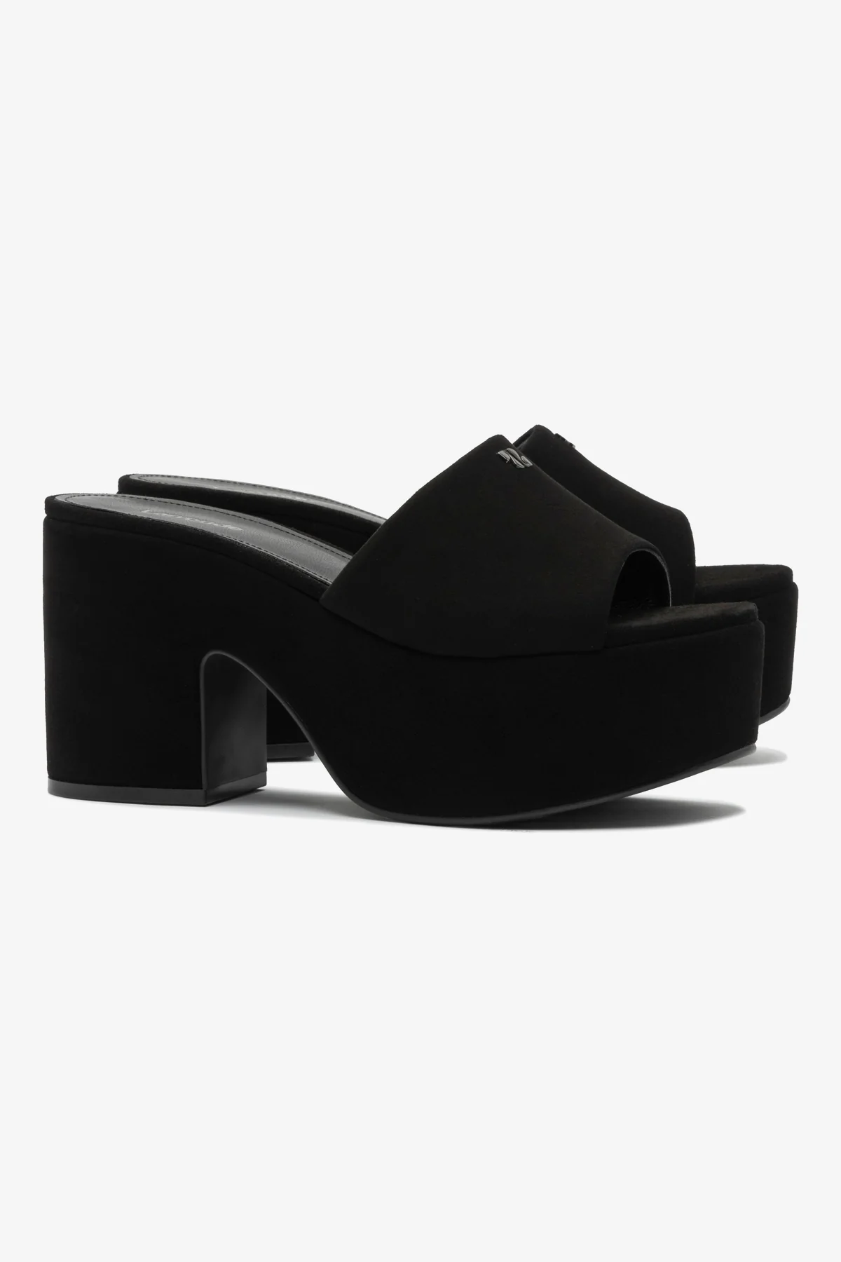 Miso Platform Mule In Black Suede
