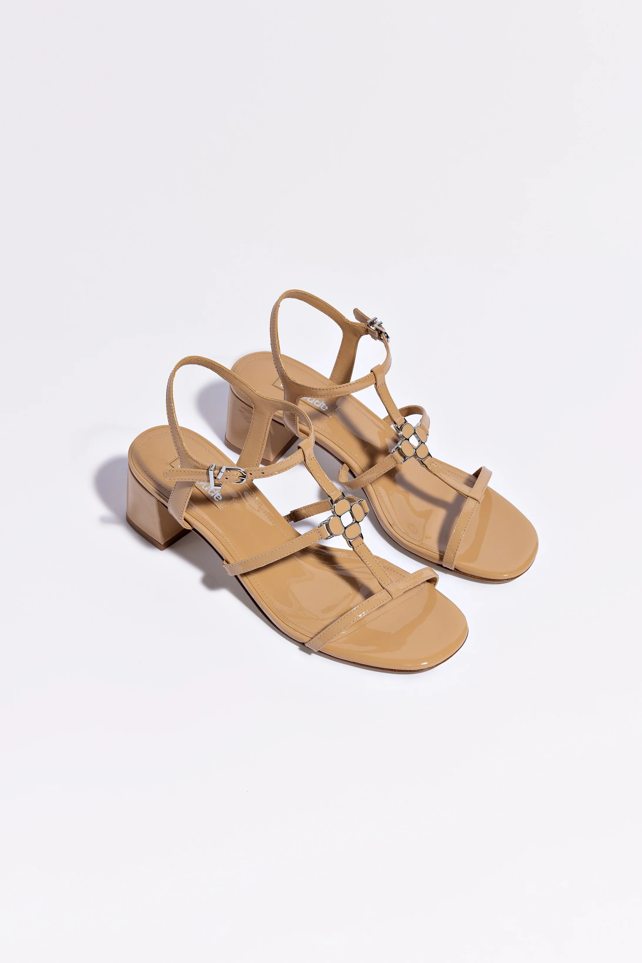 Hana Block In Tan Patent Leather