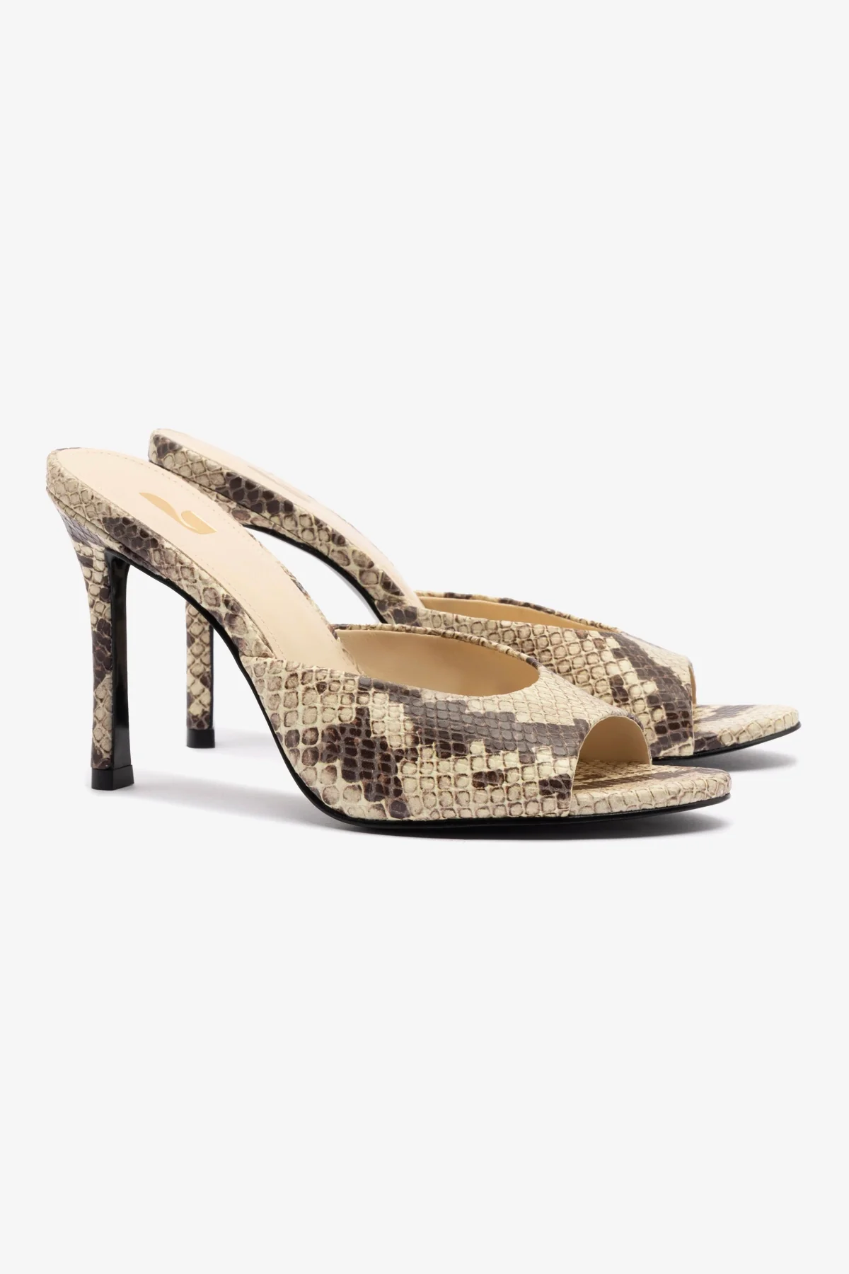 Jasmine Hi Mule In Snake Printed Neutral