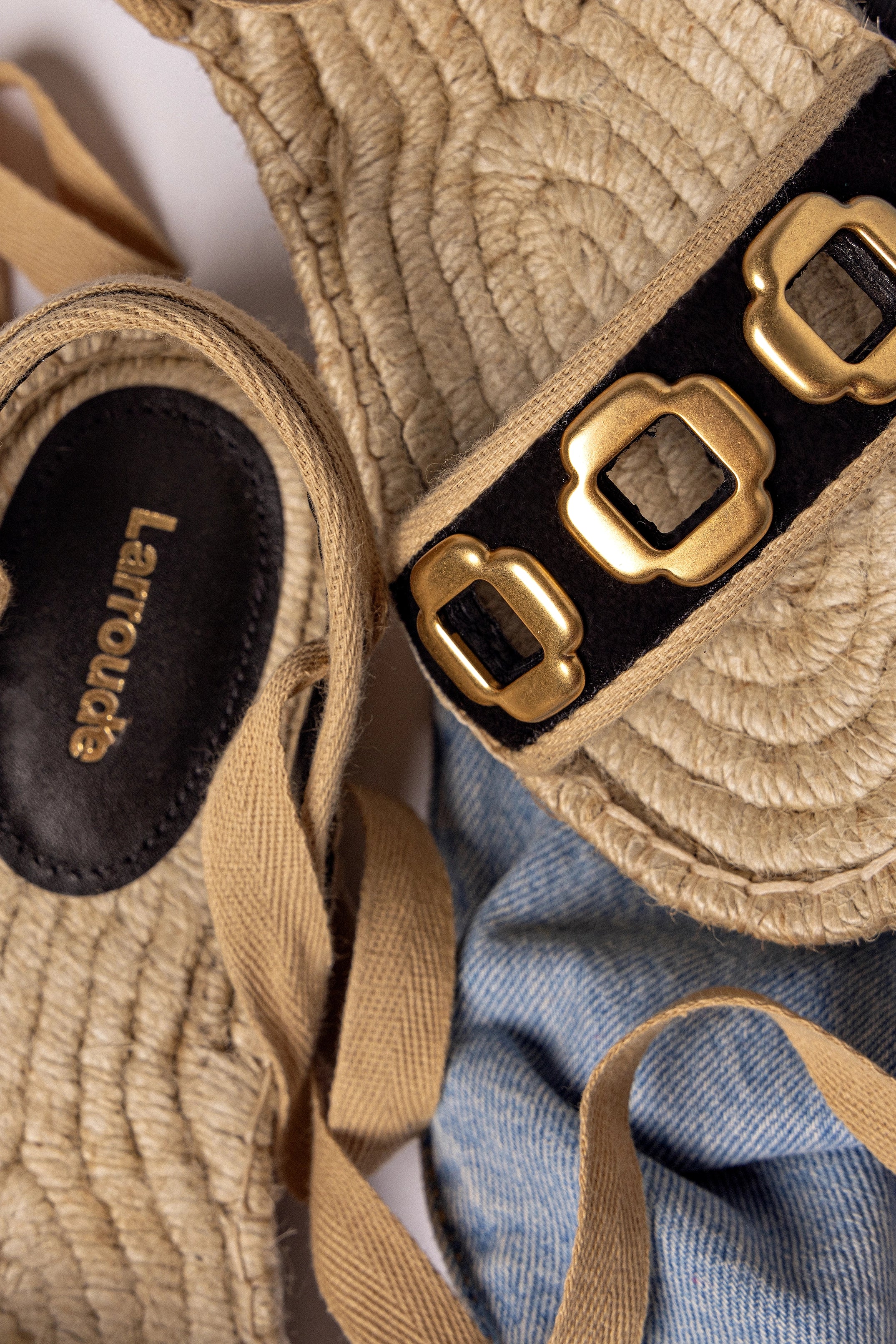 Milan Espadrille Flatform In Black Suede