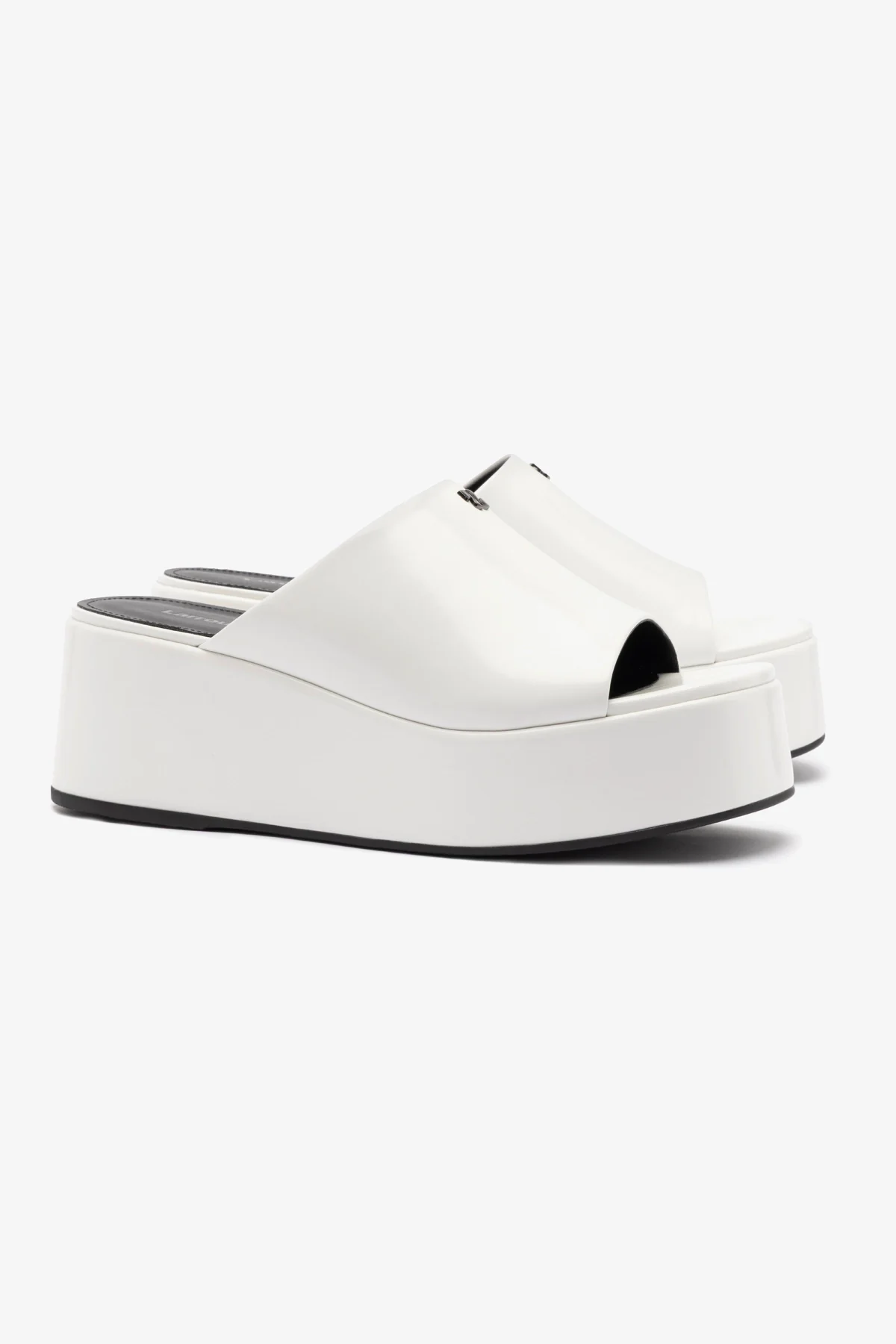 Charli Box Mule In White Leather