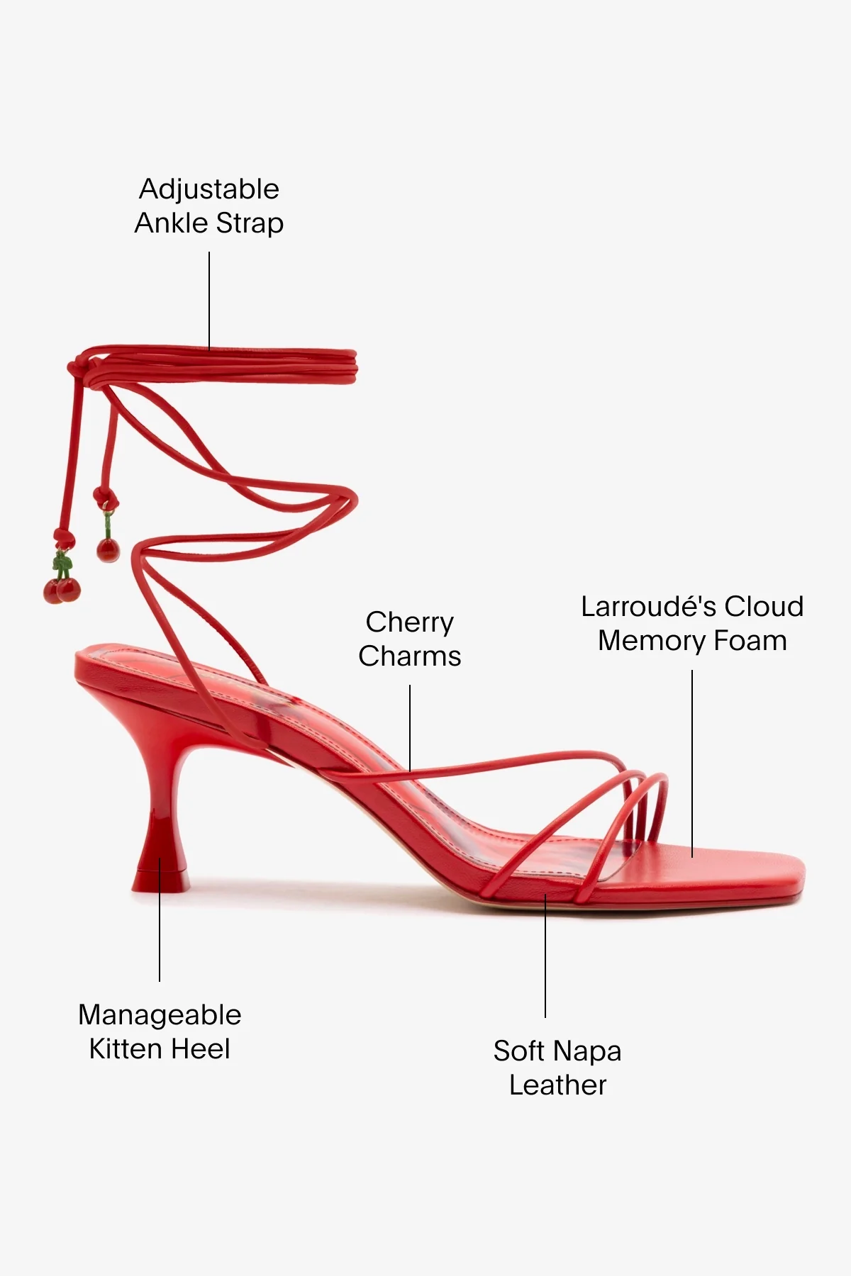 Nadia Sandal In Scarlet Leather