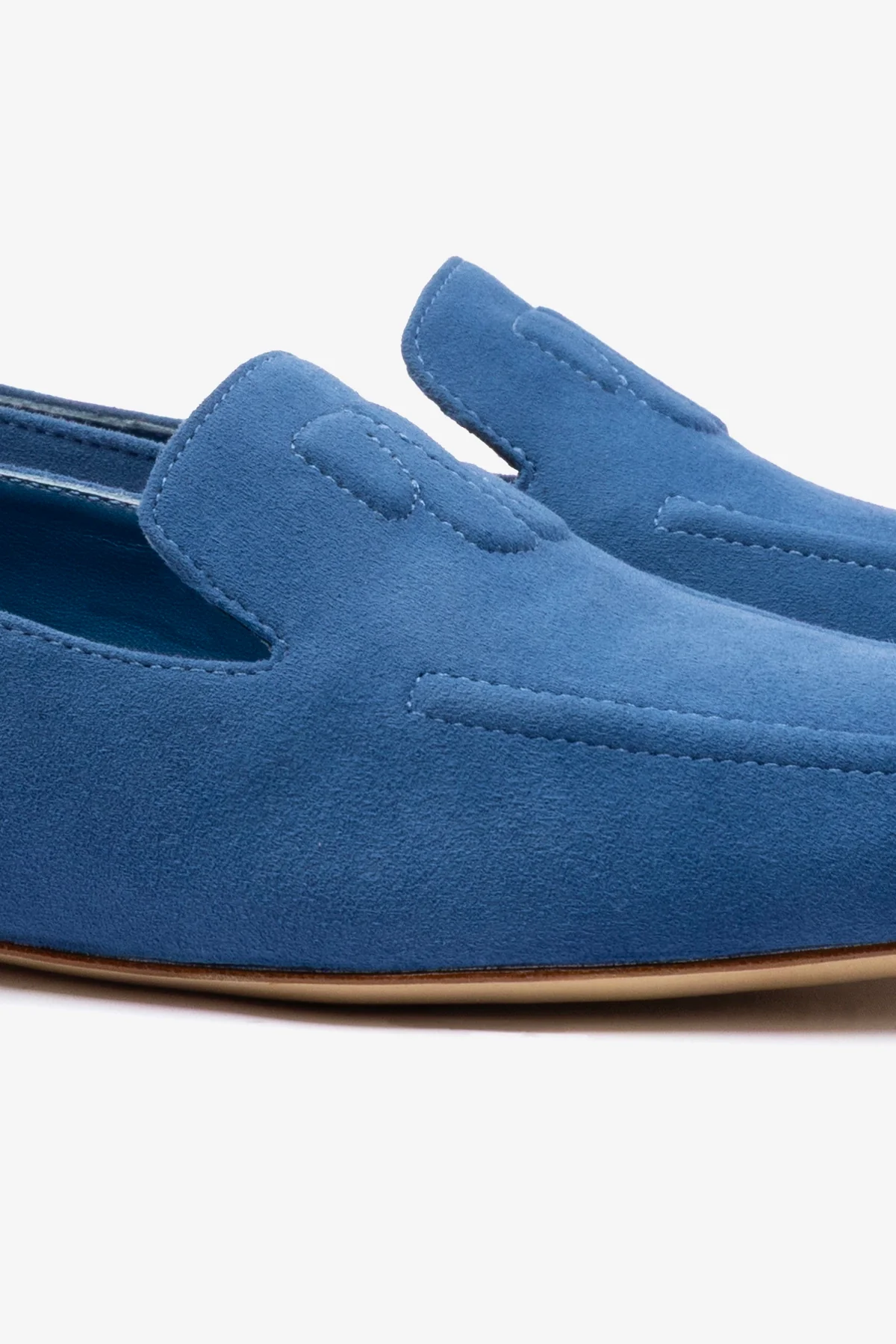 Penny Loafer In Blue Stoned Suede
