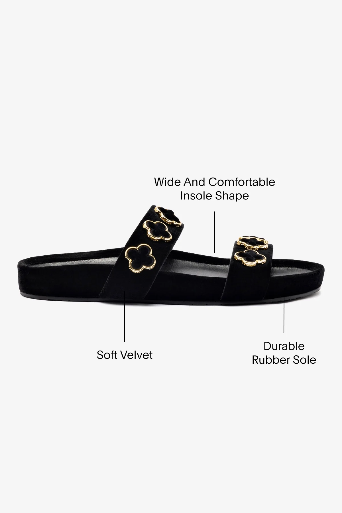 Milan Piccolo Slide In Black Velvet