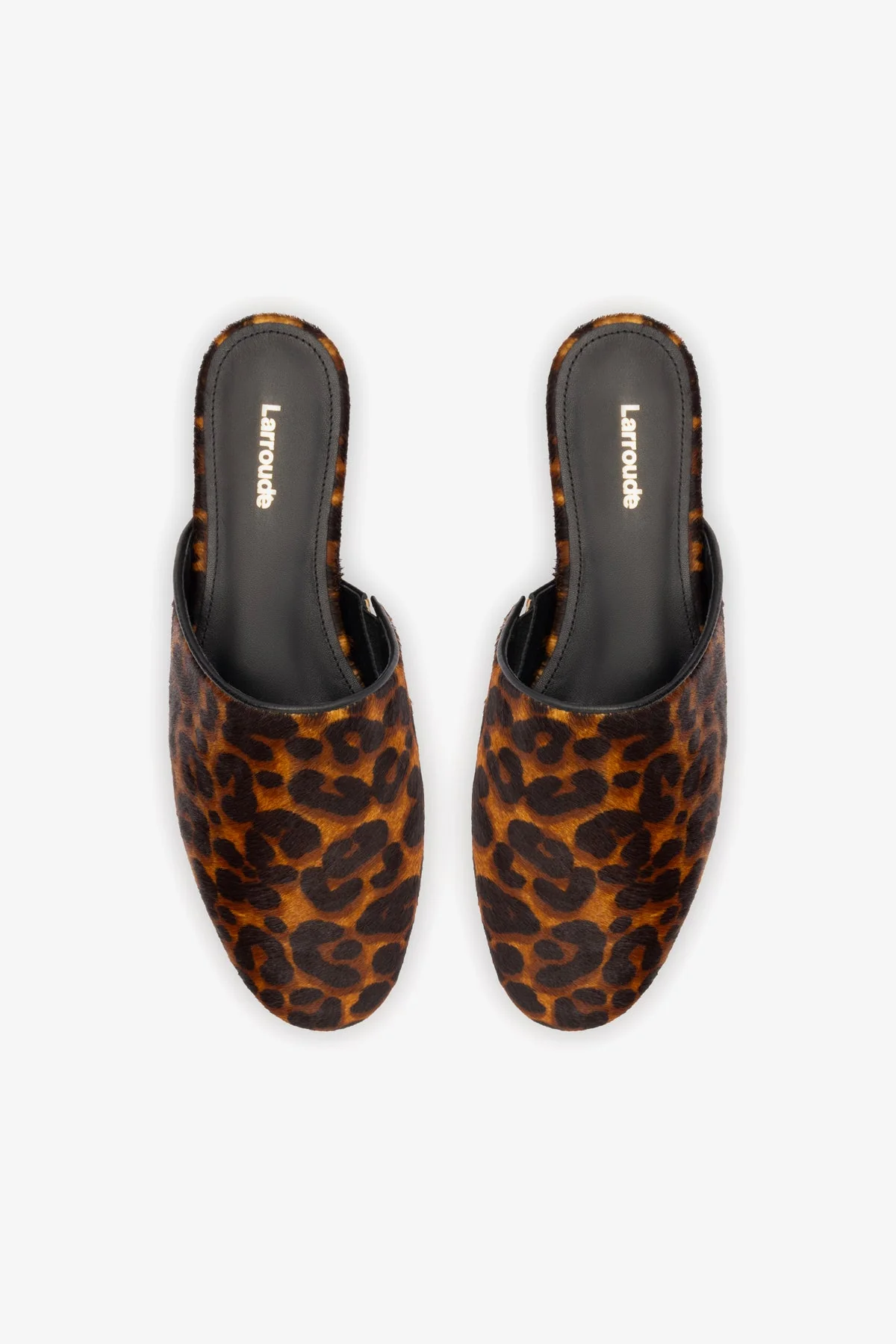 Venice Flat Mule In Leopard Print Calf Hair