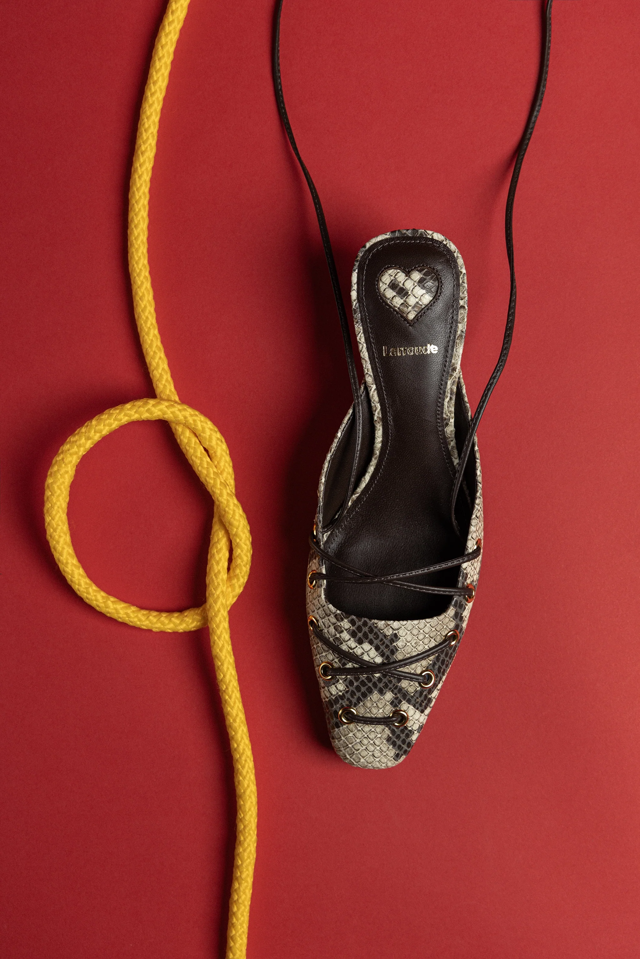 Amal Lace Up Pump In Neutral Printed Snake