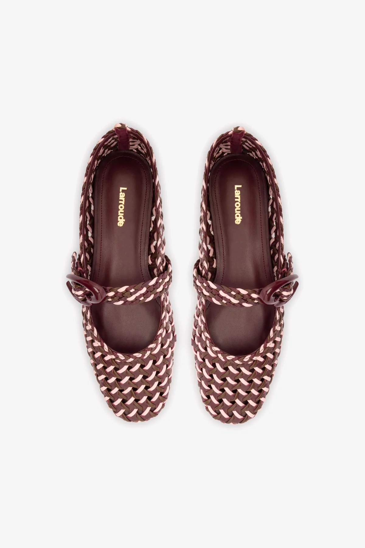 Verona Macrame Ballet Flat In Wine, Tulip and Burnt Umber Leather