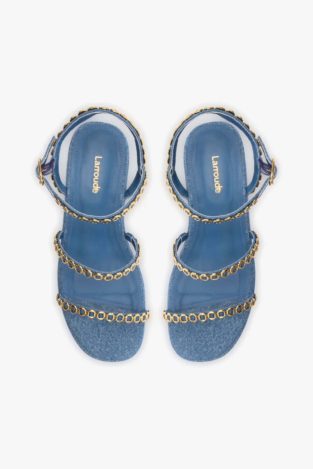 Gio Milanina Flatform Sandal In Blue Stoned Raffia